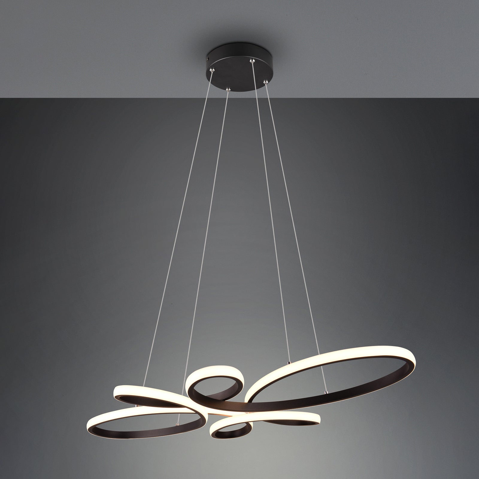 LED-Pendelleuchte Fly schwarz matt 3.000 K 83 cm x 45 cm dimmbar TRIO LIGHTING - 4017807600926