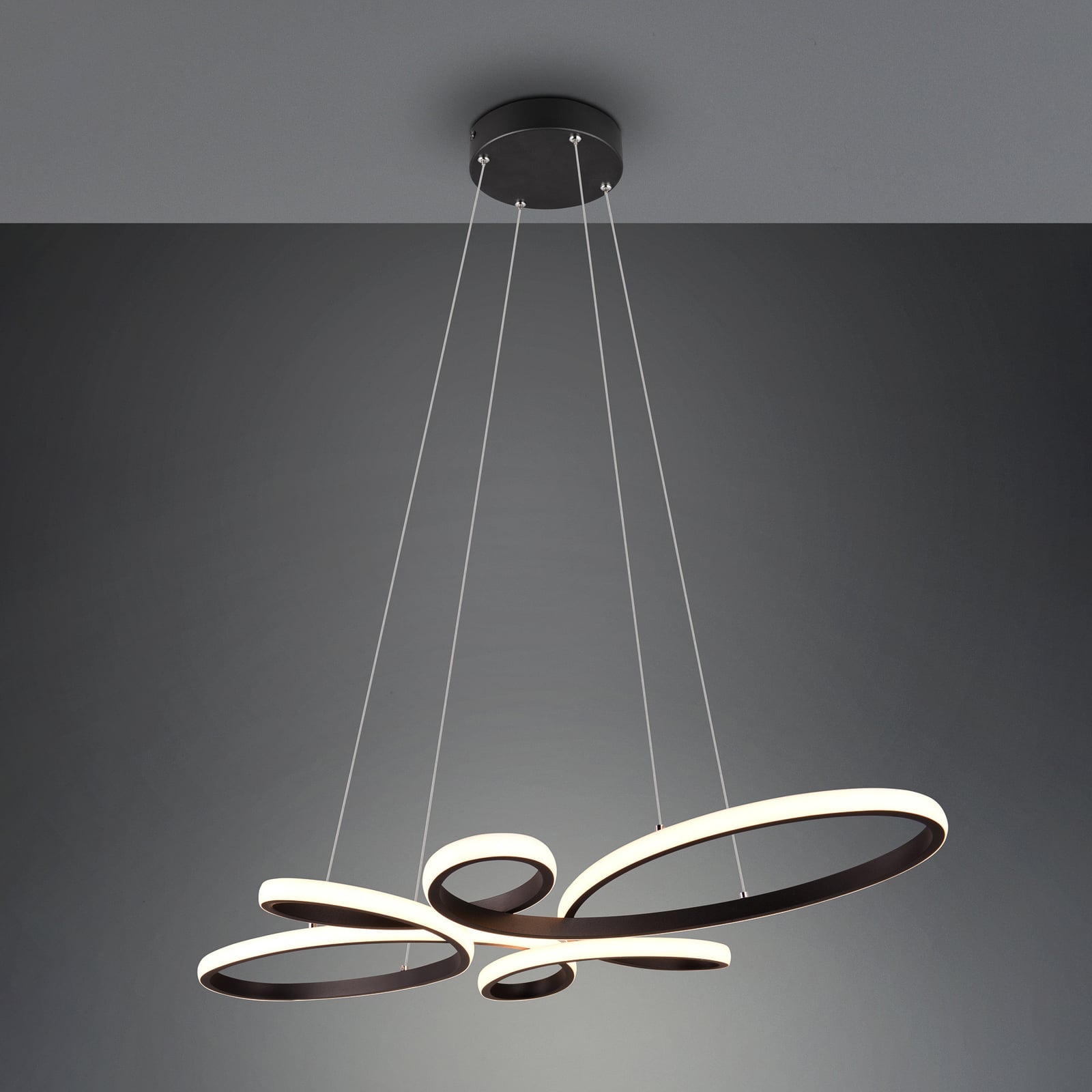 LED-Pendelleuchte Fly schwarz matt 3.000 K 83 cm x 45 cm dimmbar TRIO LIGHTING - 4017807600926