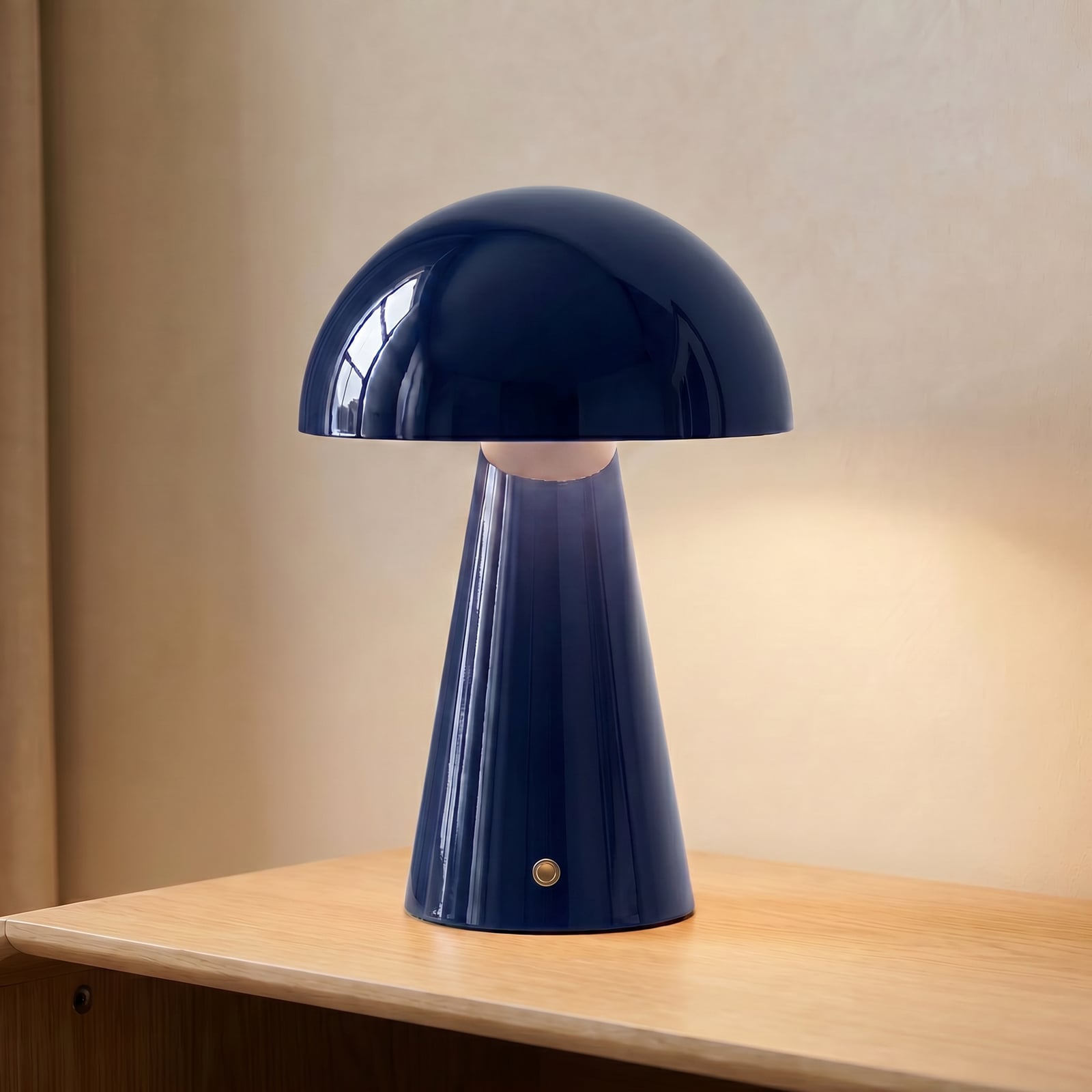 Lindby LED-Akkutischlampe Nevijo blau Ø20cm dimmbar USB 3000K 230 Lumen - 4251911791525