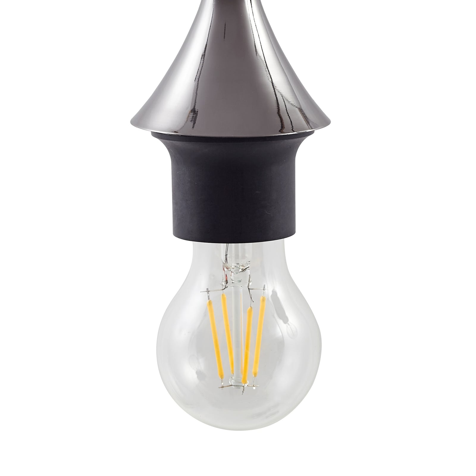 Lucande Hängeleuchte Jarven 3-flammig schwarz Glas 44x44cm dimmbar - 4251911791563