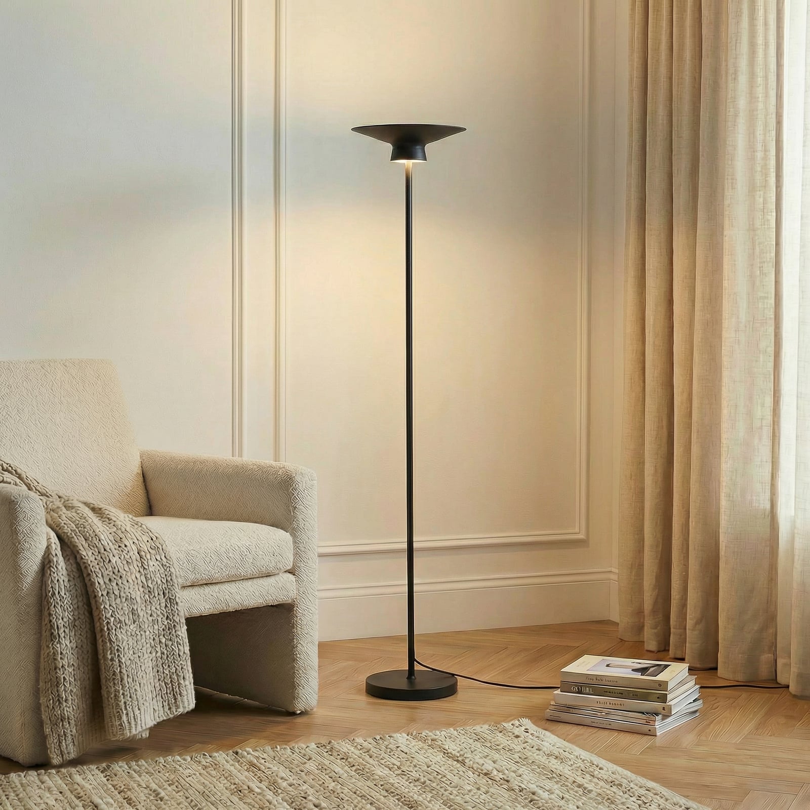 Lindby Stehleuchte Stehlampe LED schwarz Metall Wohnzimmer Esszimmer Norvind - 4251911791778