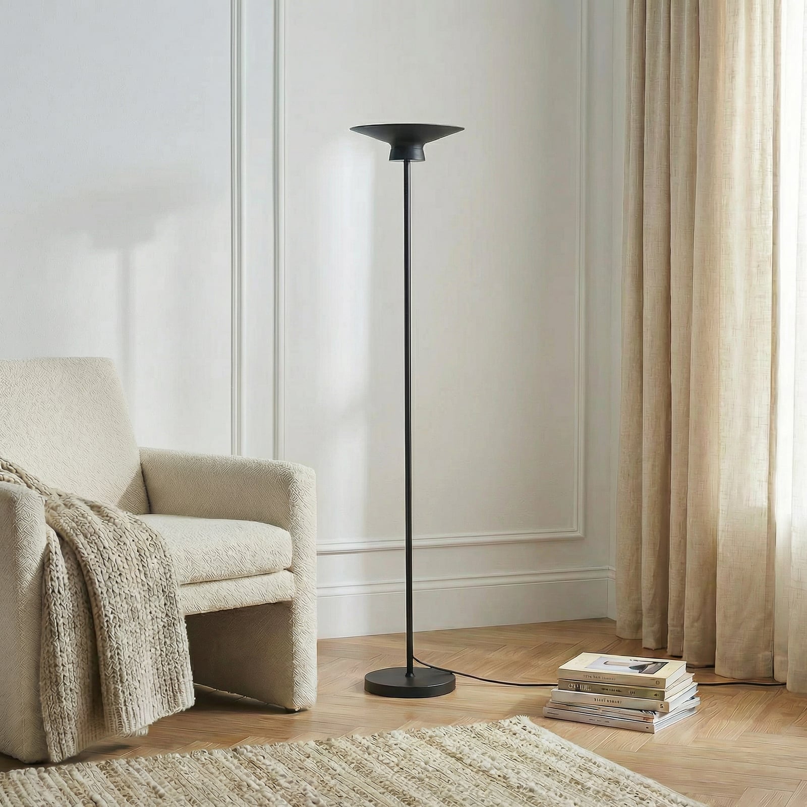 Lindby Stehleuchte Stehlampe LED schwarz Metall Wohnzimmer Esszimmer Norvind - 4251911791778