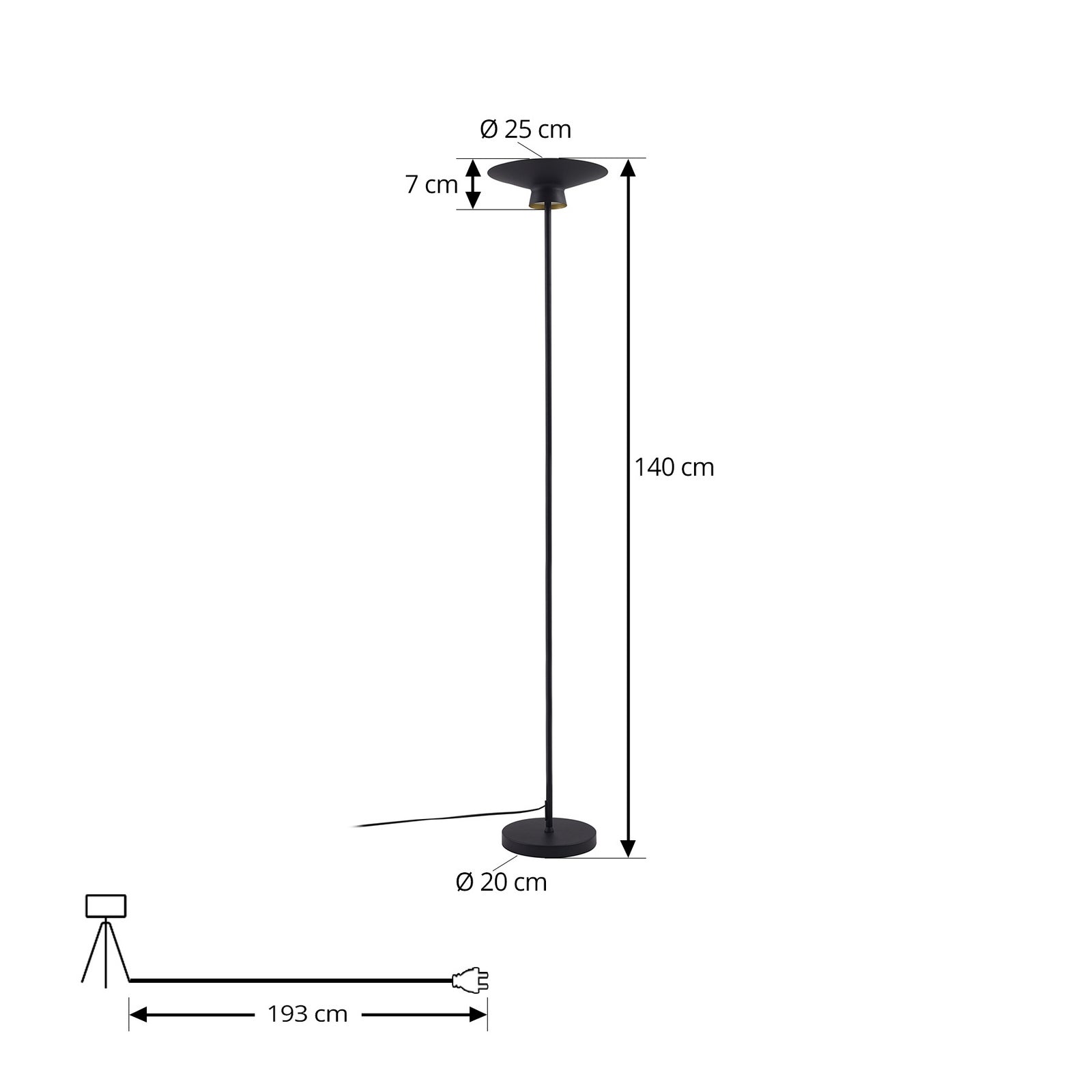 Lindby Stehleuchte Stehlampe LED schwarz Metall Wohnzimmer Esszimmer Norvind - 4251911791778
