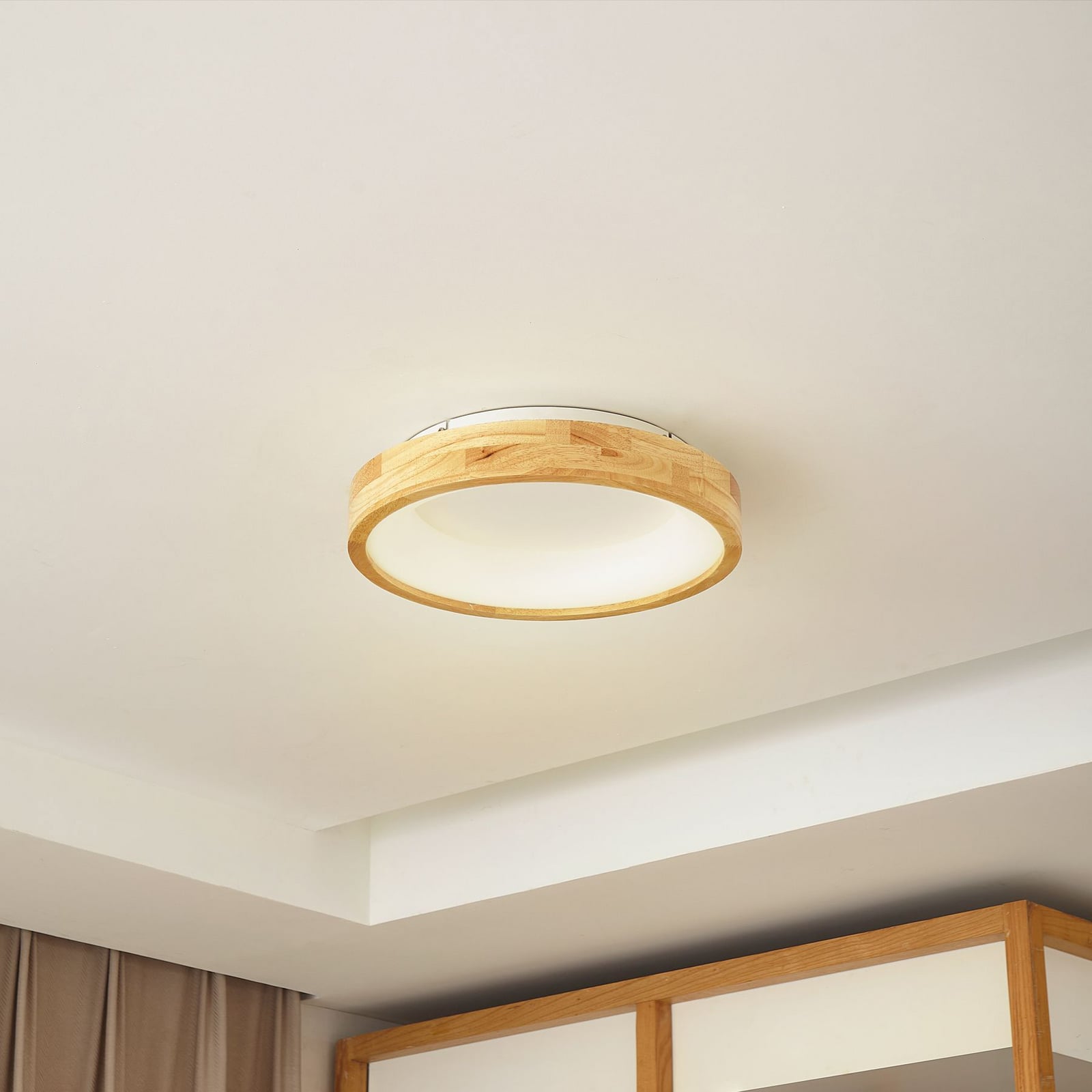 Lucande LED-Deckenleuchte Samvel Ø 40 cm Holz warmweiß universalweiß tageslicht - 4251911791846