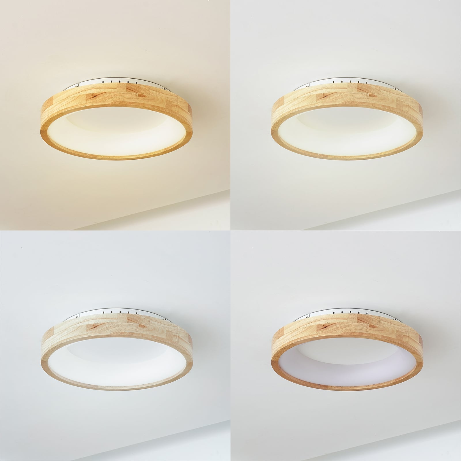 Lucande LED-Deckenleuchte Samvel Ø 40 cm Holz warmweiß universalweiß tageslicht - 4251911791846