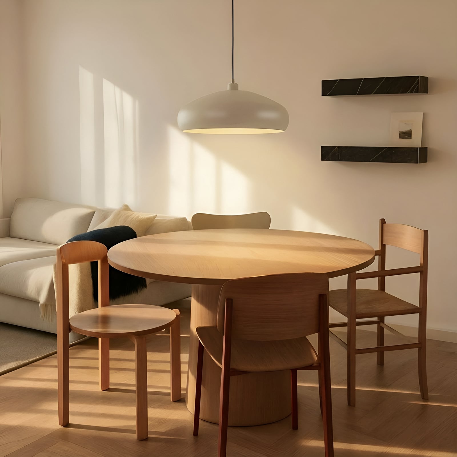 Lindby Hängeleuchte Elover beige Ø 45 cm Eisen dimmbar 1x15W LED - 4251911791969