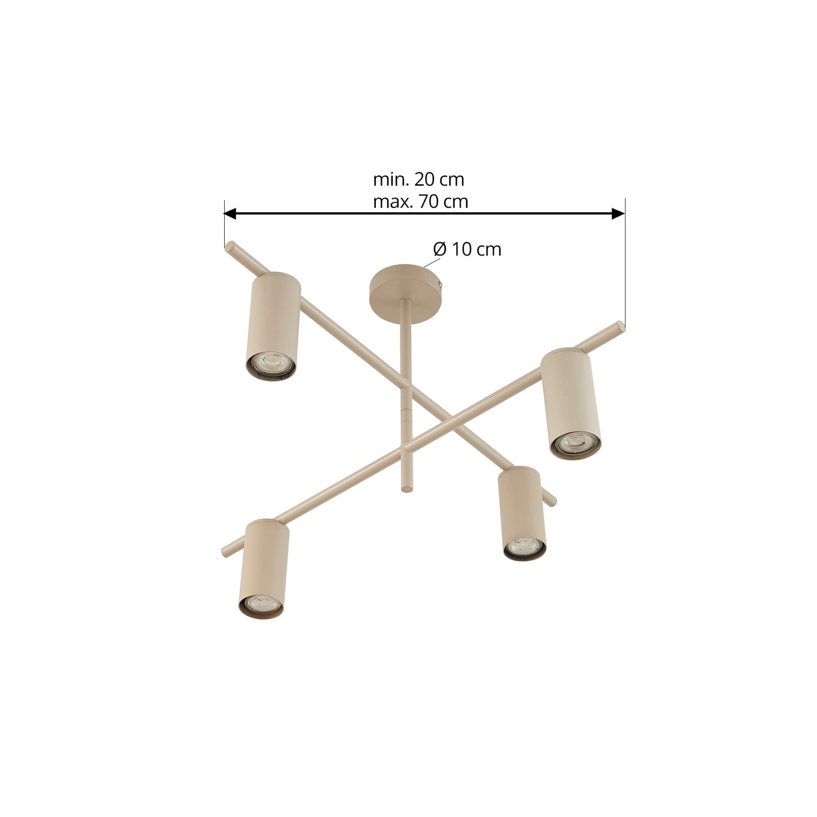 Lindby Deckenleuchte Lampe Marilou beige 4-flammig Deckenbeleuchtung - 4251911792164