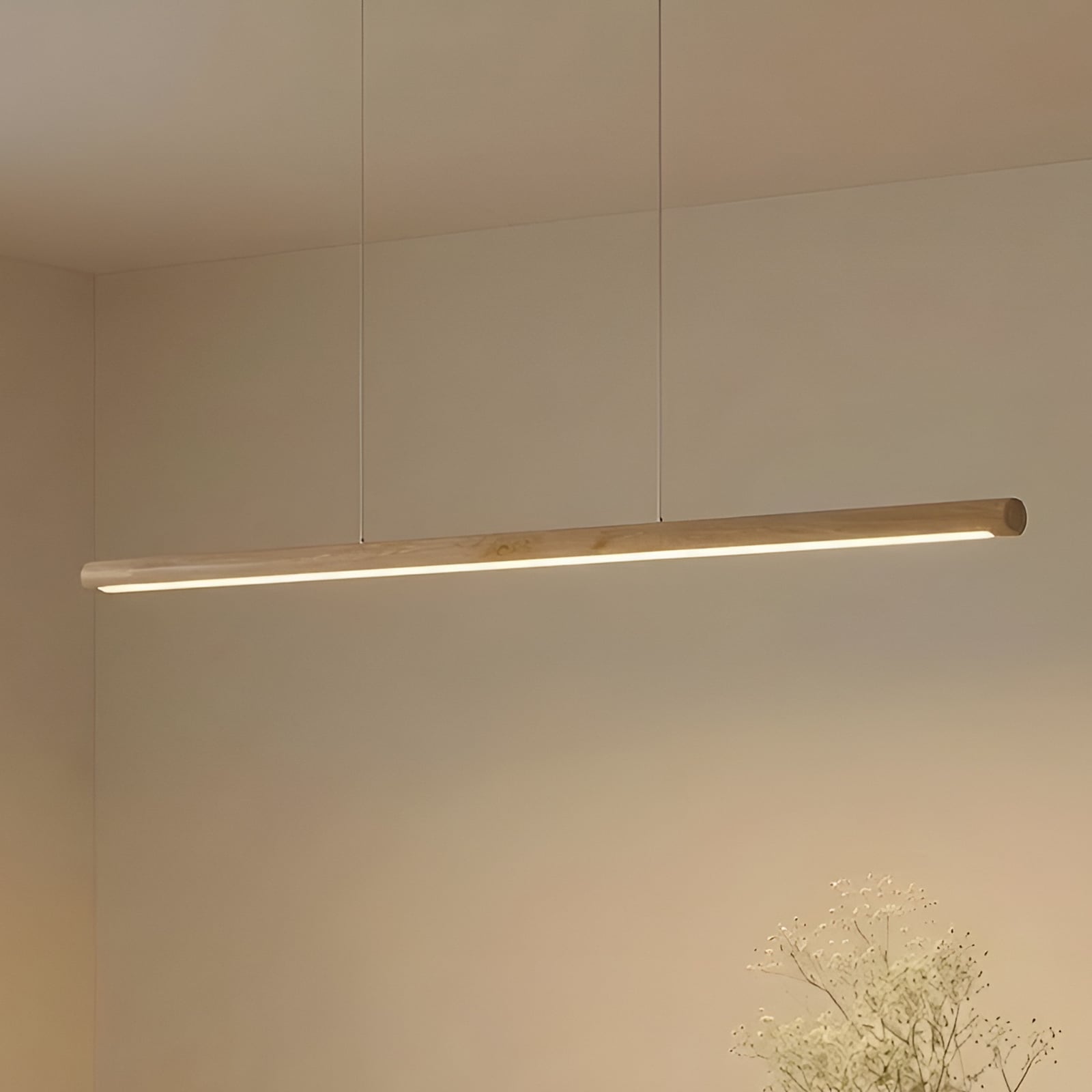 Lucande Holz Hängeleuchte Pendelleuchte Maruta LED 3000K 120 cm Balken Lampe - 4251911792799