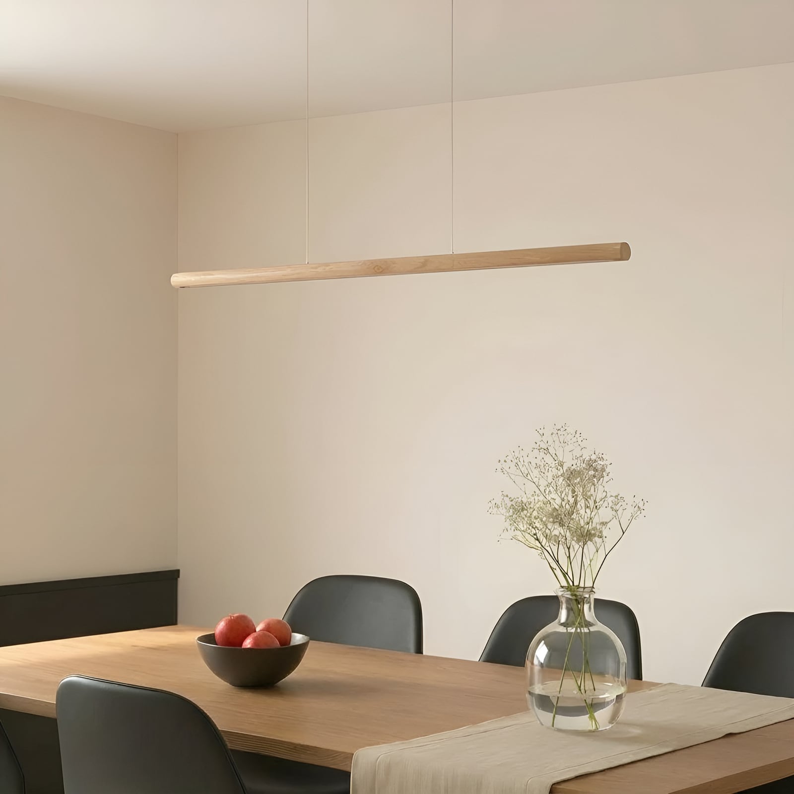 Lucande Holz Hängeleuchte Pendelleuchte Maruta LED 3000K 120 cm Balken Lampe - 4251911792799