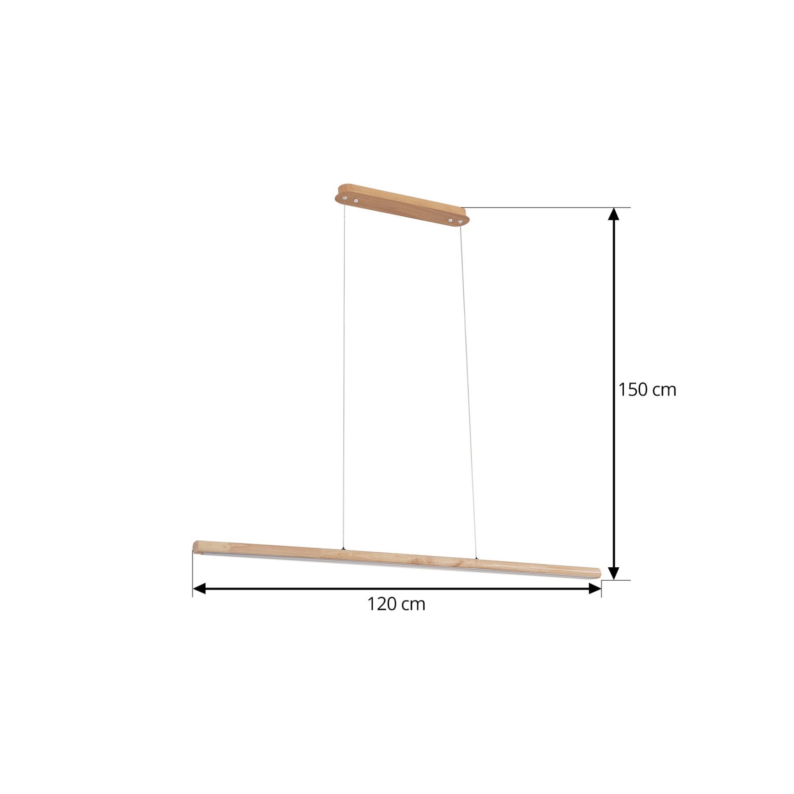 Lucande Holz Hängeleuchte Pendelleuchte Maruta LED 3000K 120 cm Balken Lampe - 4251911792799