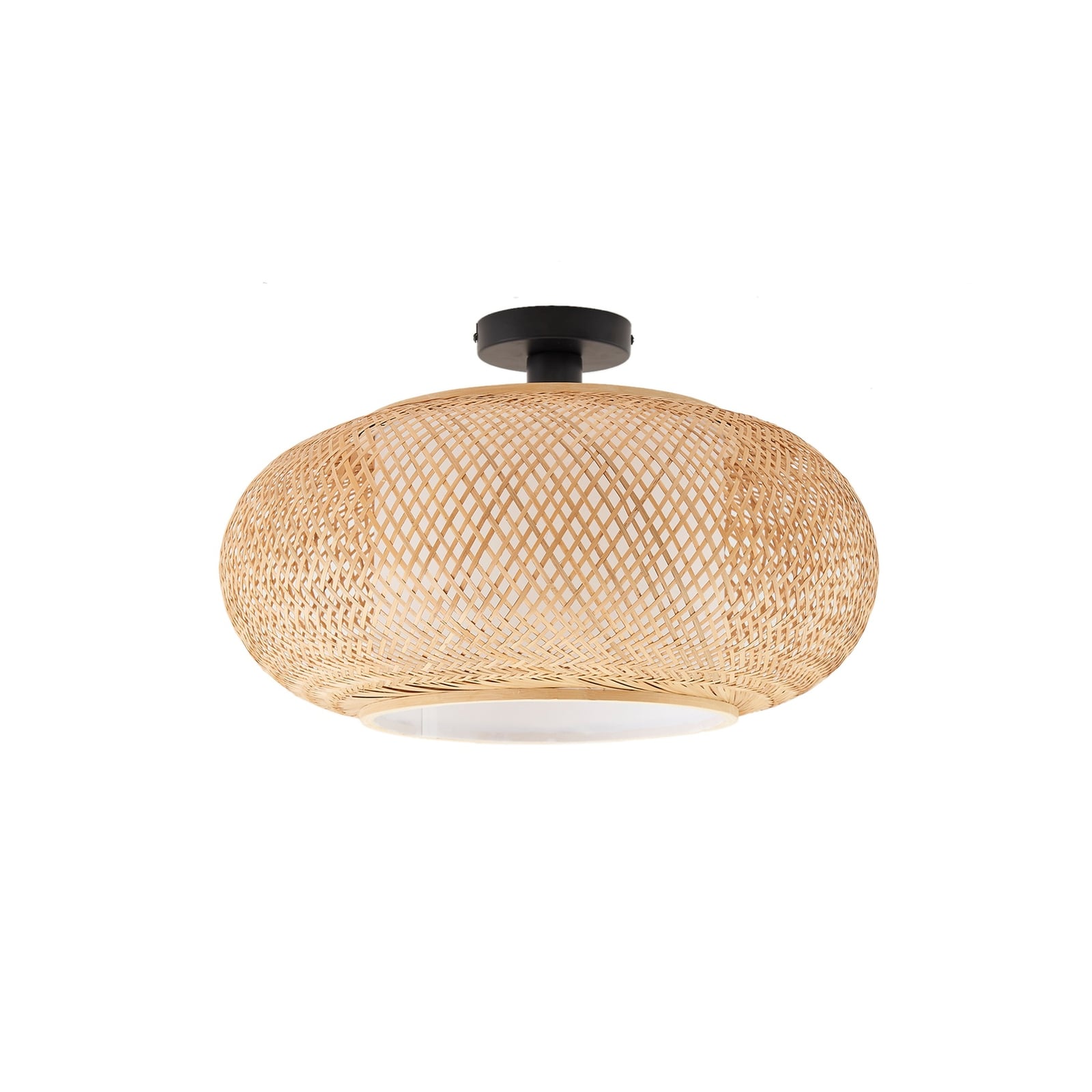 Lindby Deckenleuchte Romaine Bambus natur/weiß Ø 50 cm dimmbar IP20 - 4251911792904