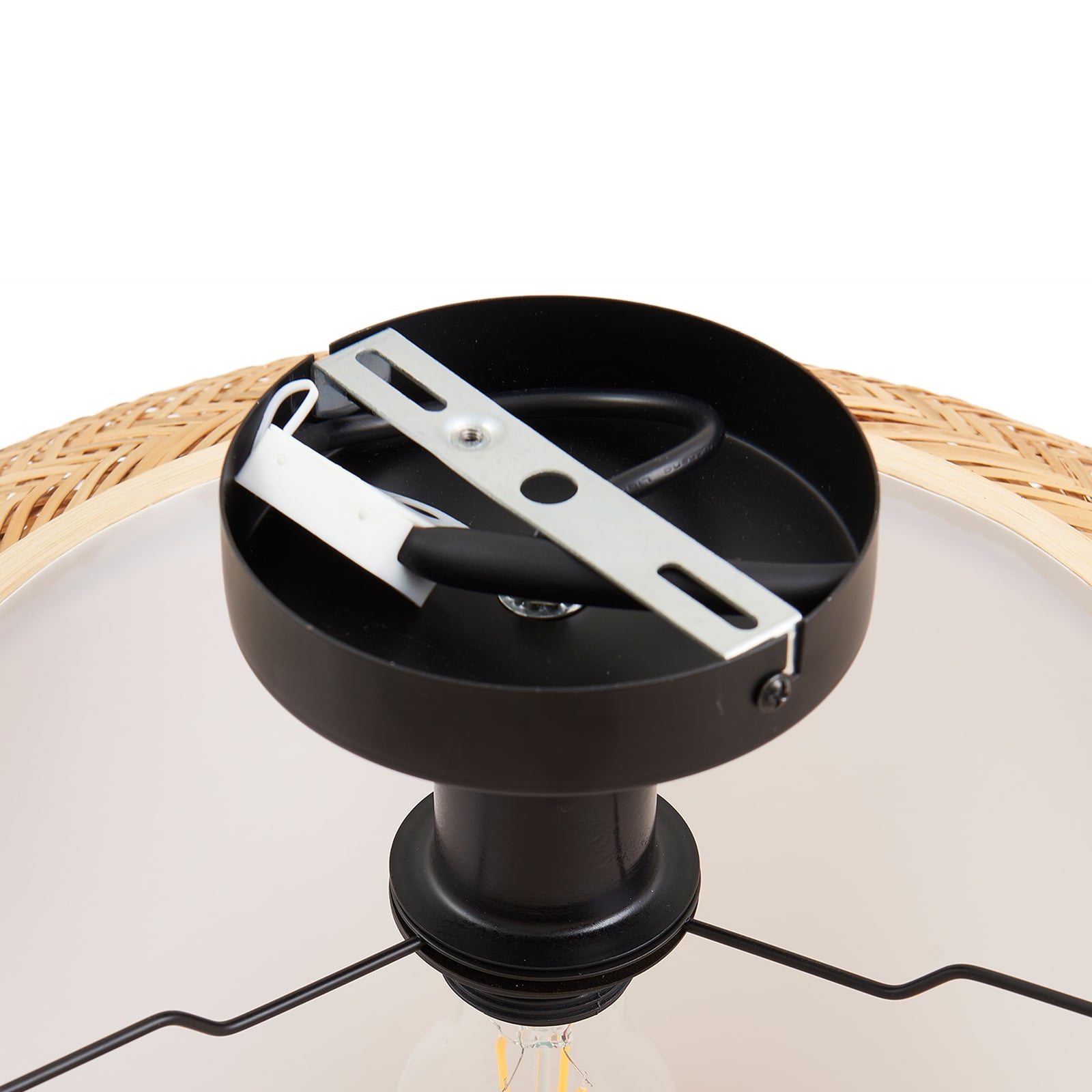 Lindby Deckenleuchte Romaine Bambus natur/weiß Ø 50 cm dimmbar IP20 - 4251911792904