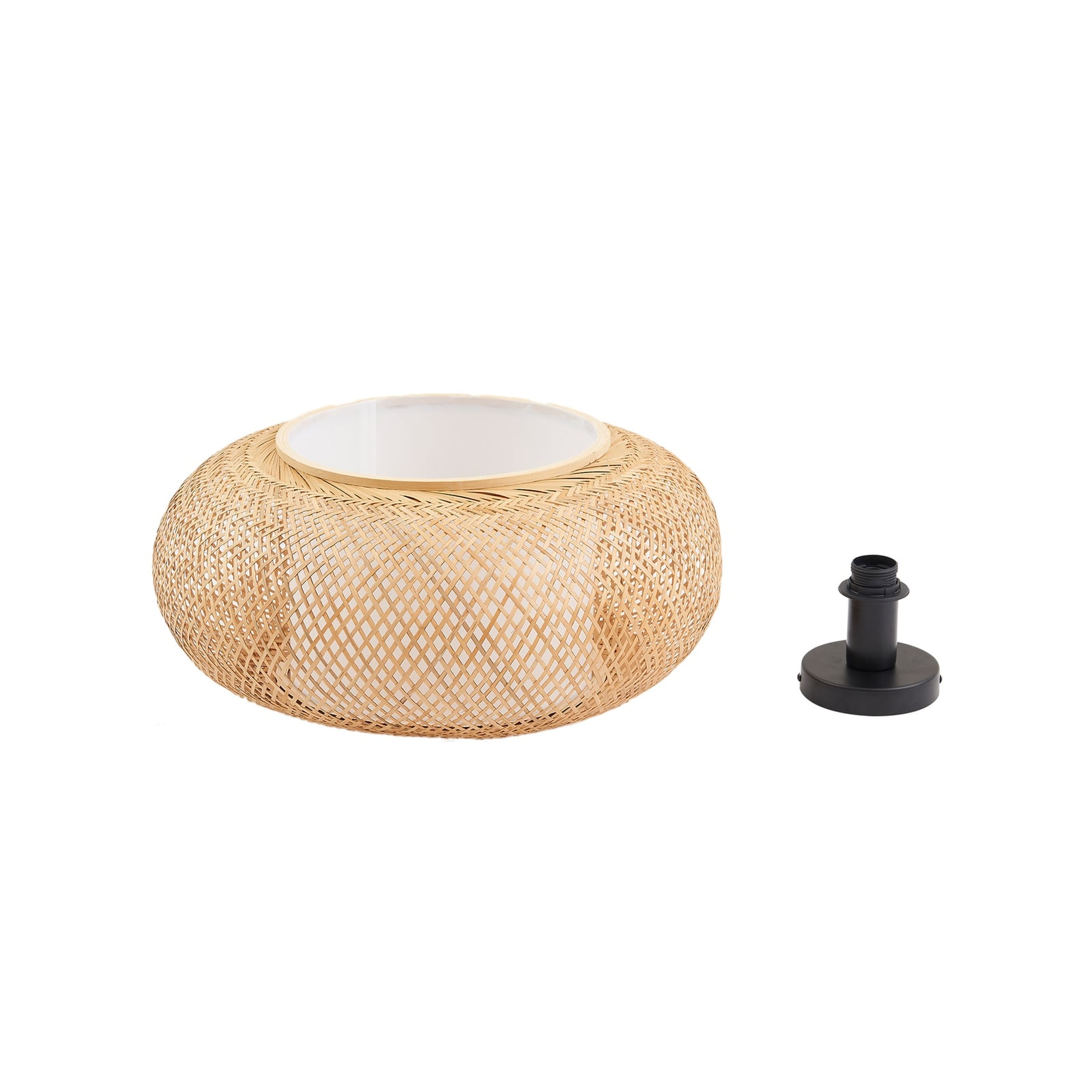 Lindby Deckenleuchte Romaine Bambus natur/weiß Ø 50 cm dimmbar IP20 - 4251911792904