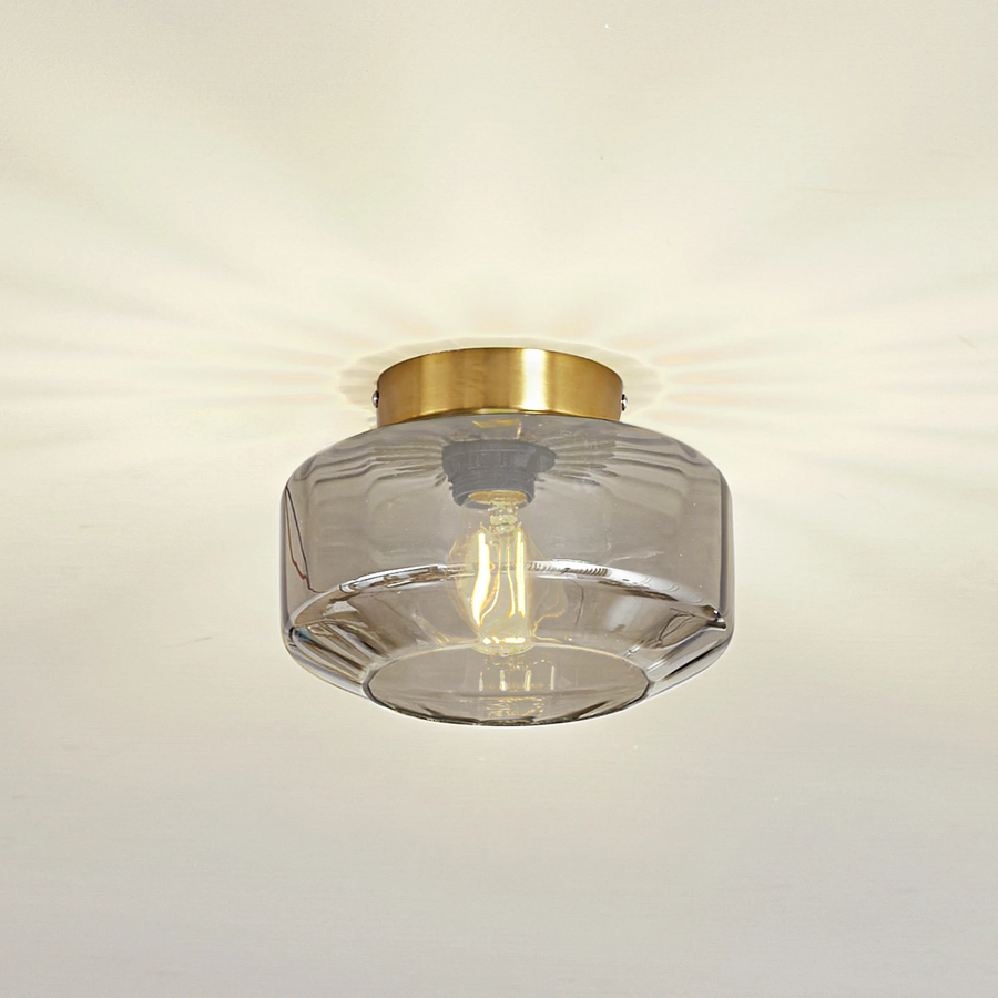 Lindby Deckenleuchte Hildur Deckenlampe ø22cm Lampe Leuchte Rauchgrau Glas E27 B-Ware - 10030778