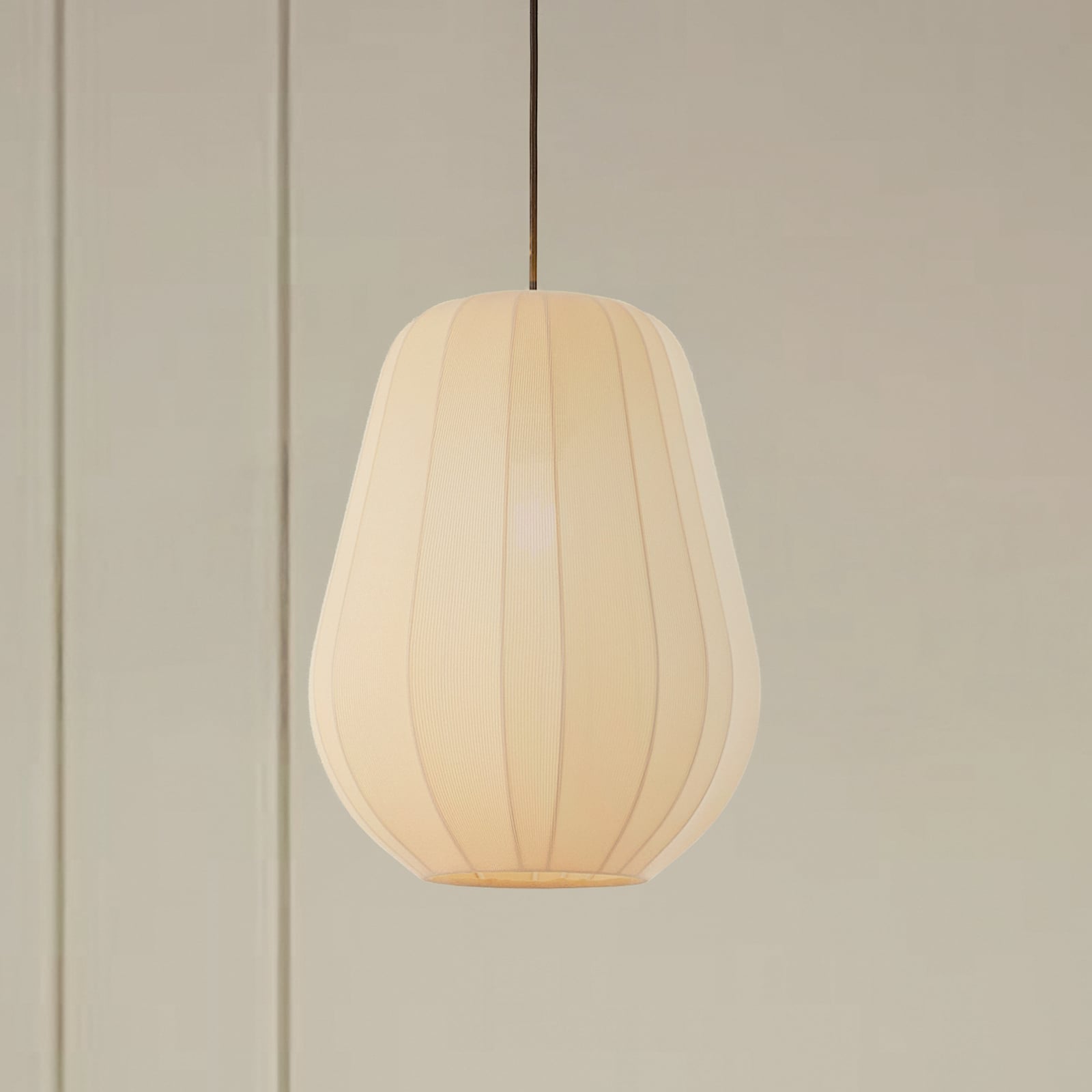 Lindby Hängeleuchte Helin beige Ø 30 cm Stoff Deckenlampe Deckenleuchte Lampe - 4251911793819