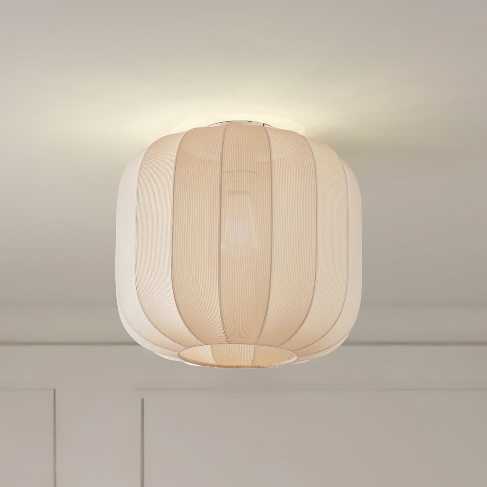 Lindby Deckenleuchte Helin beige Stoff Ø 35 cm dimmbar E27 15 W - 4251911793864