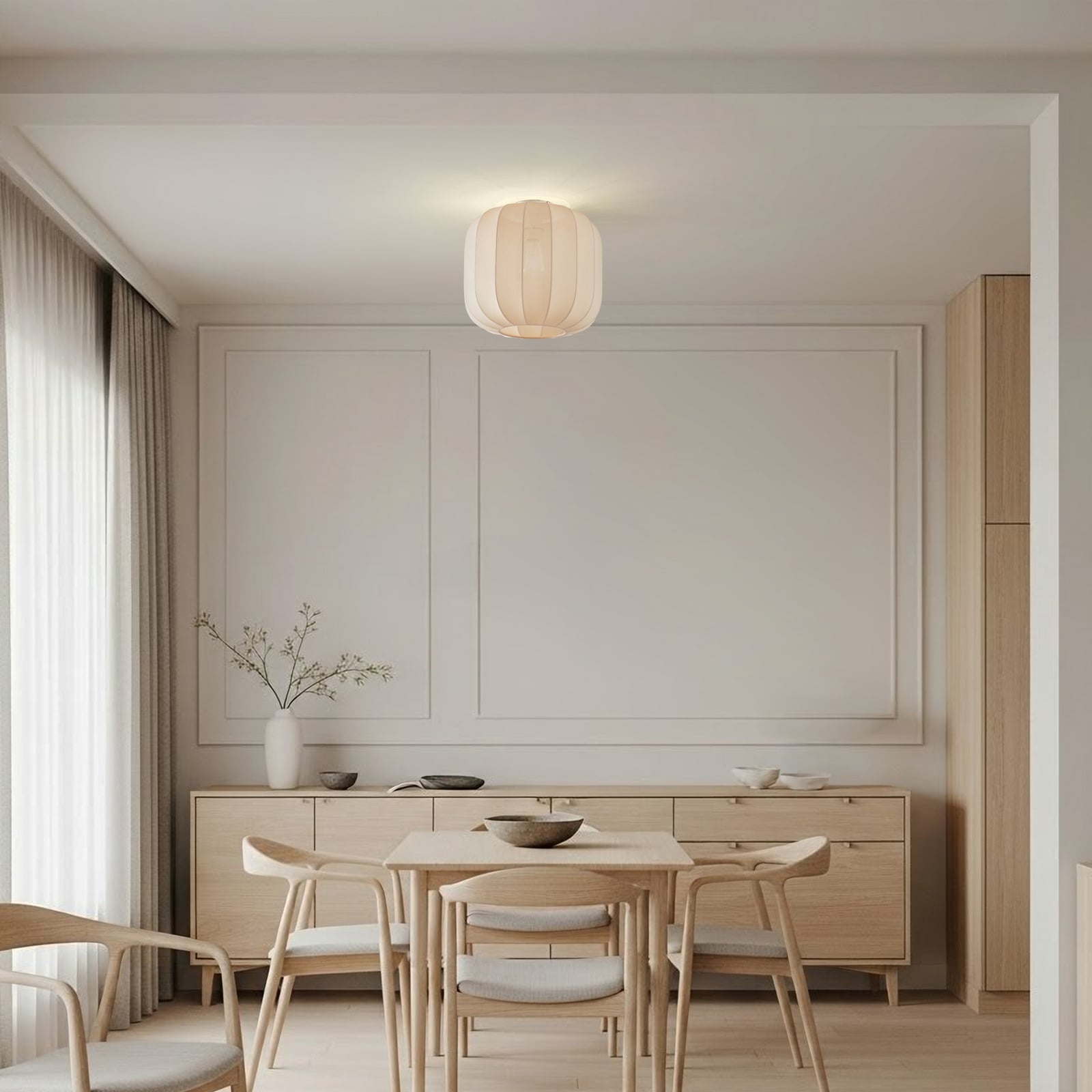 Lindby Deckenleuchte Helin beige Stoff Ø 35 cm dimmbar E27 15 W - 4251911793864