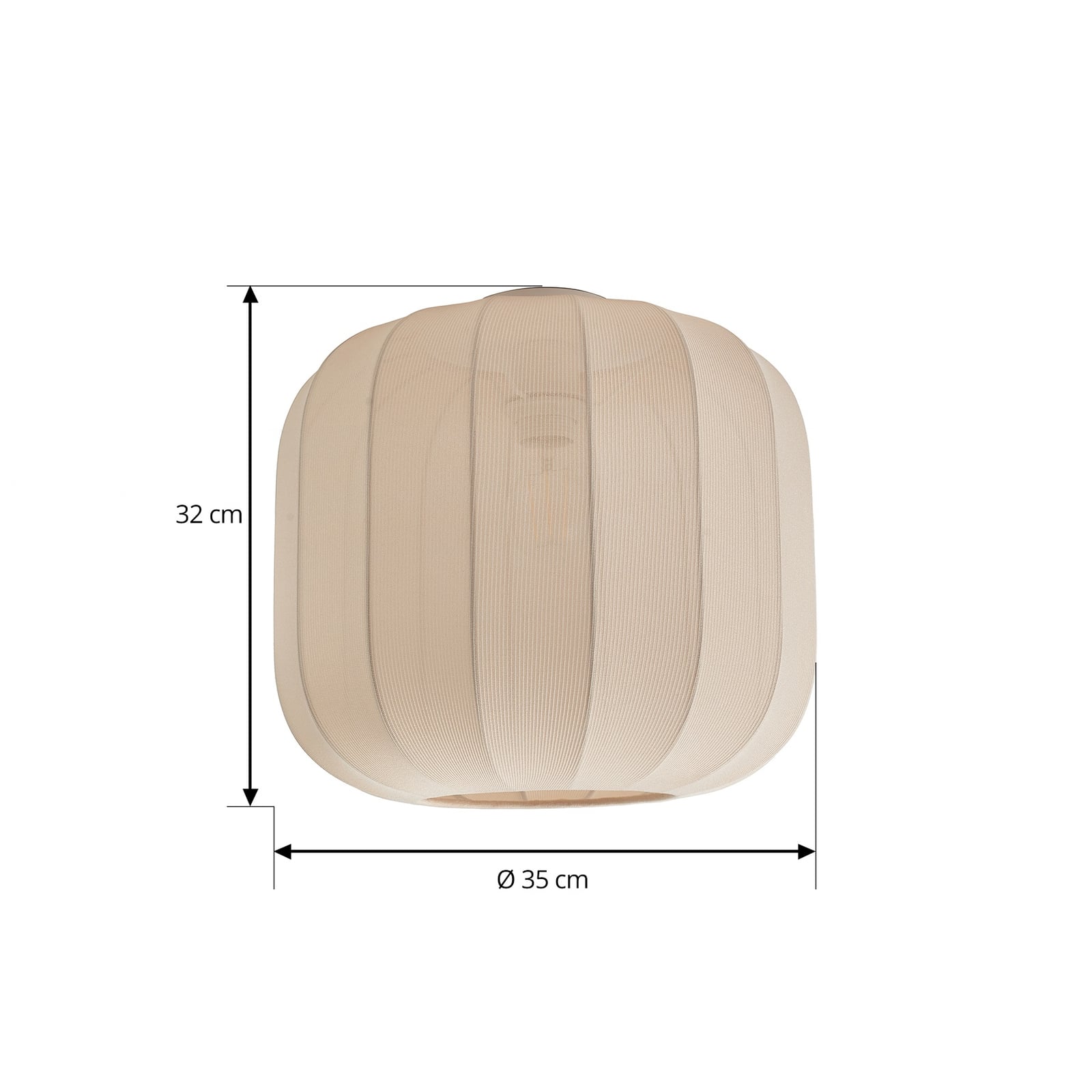 Lindby Deckenleuchte Helin beige Stoff Ø 35 cm dimmbar E27 15 W - 4251911793864