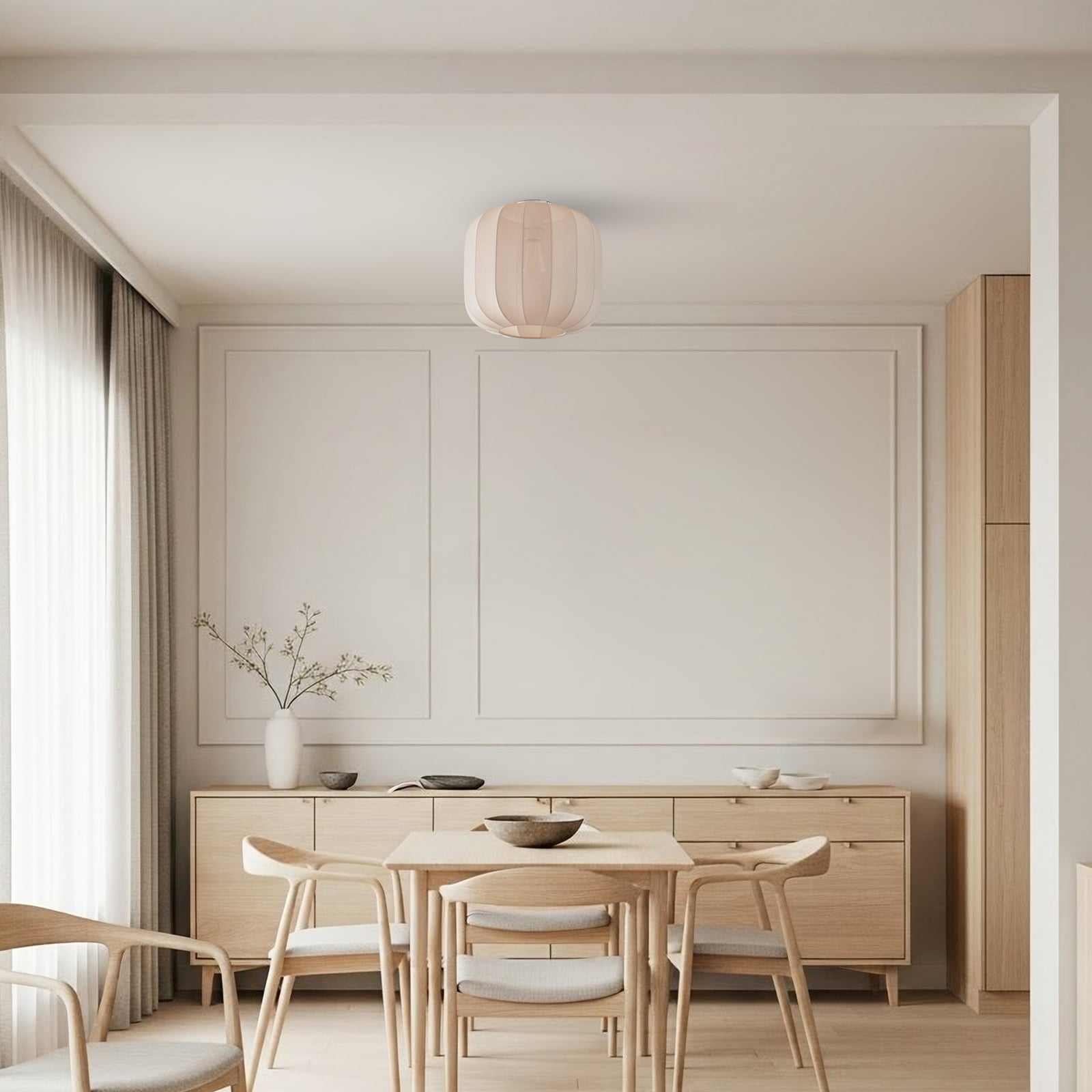 Lindby Deckenleuchte Helin beige Stoff Ø 35 cm dimmbar E27 15 W - 4251911793864