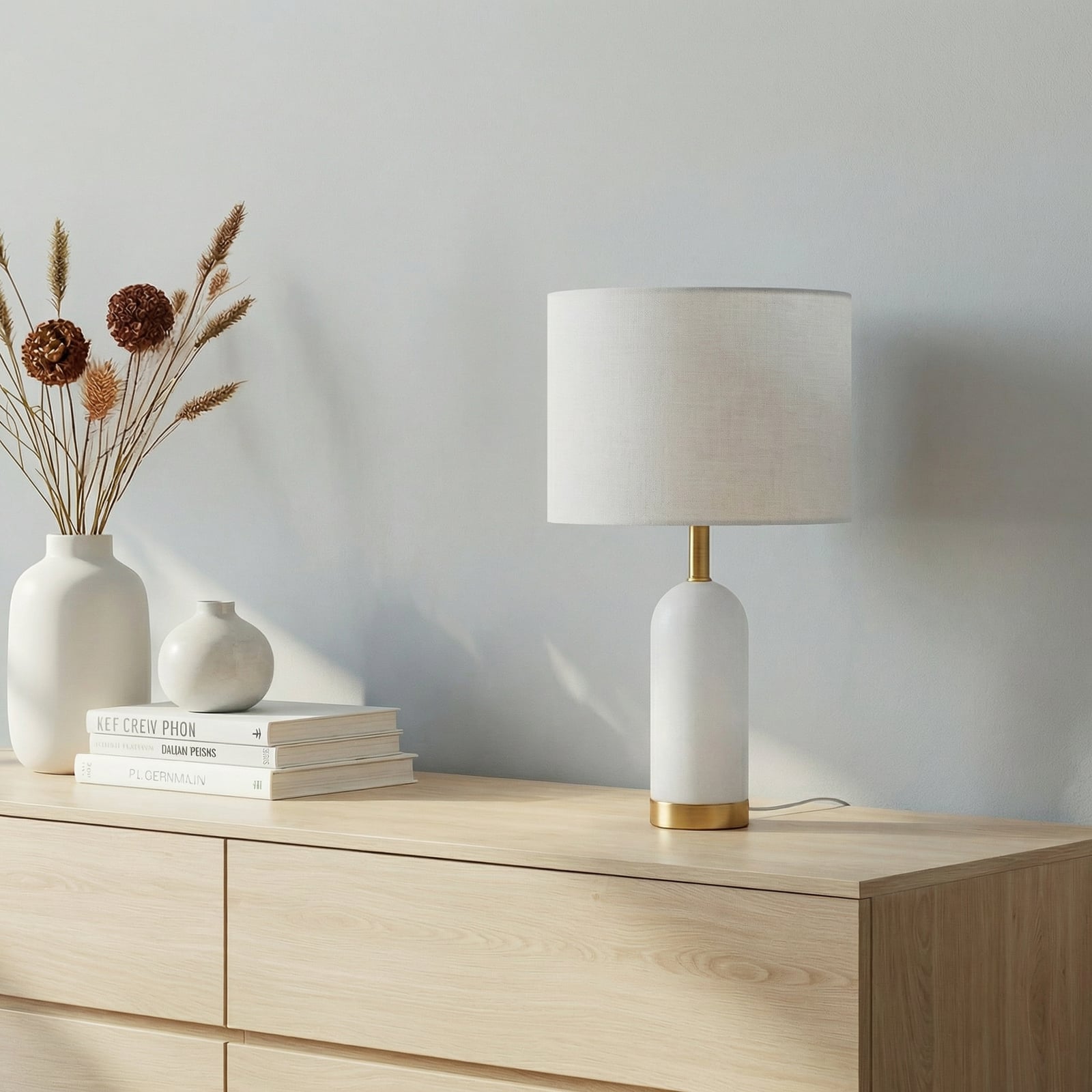 Lindby Tischlampe Alabaster Tischleuchte Tischlicht weiß/gold Ø 30 cm Marmor E27 - 4251911794922