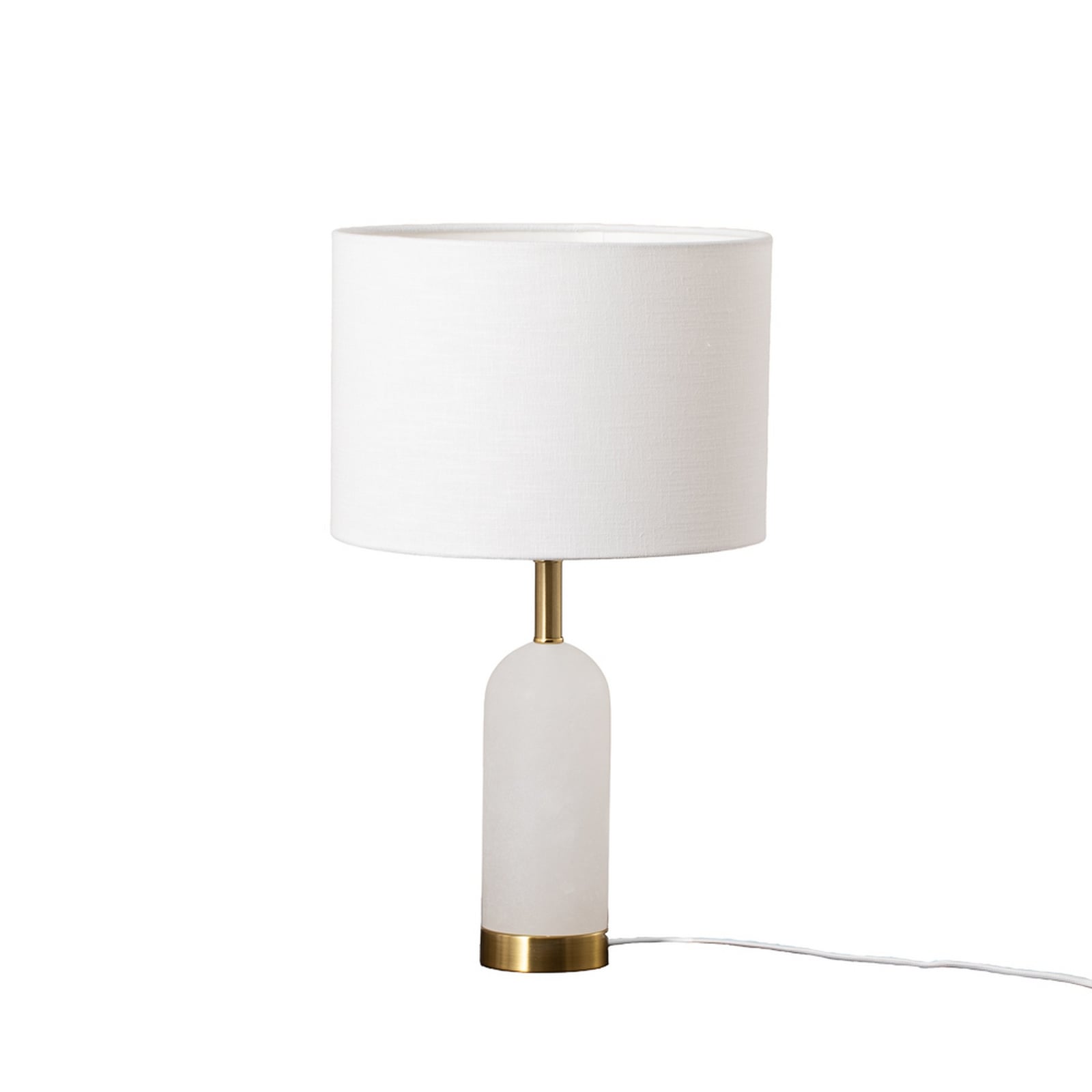 Lindby Tischlampe Alabaster Tischleuchte Tischlicht weiß/gold Ø 30 cm Marmor E27 - 4251911794922