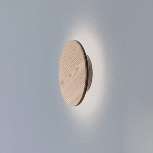 B-Ware LED Wandleuchte Orios Holz Lampe indirekt strahlend Ø20cm warmweiß 580Lumen
