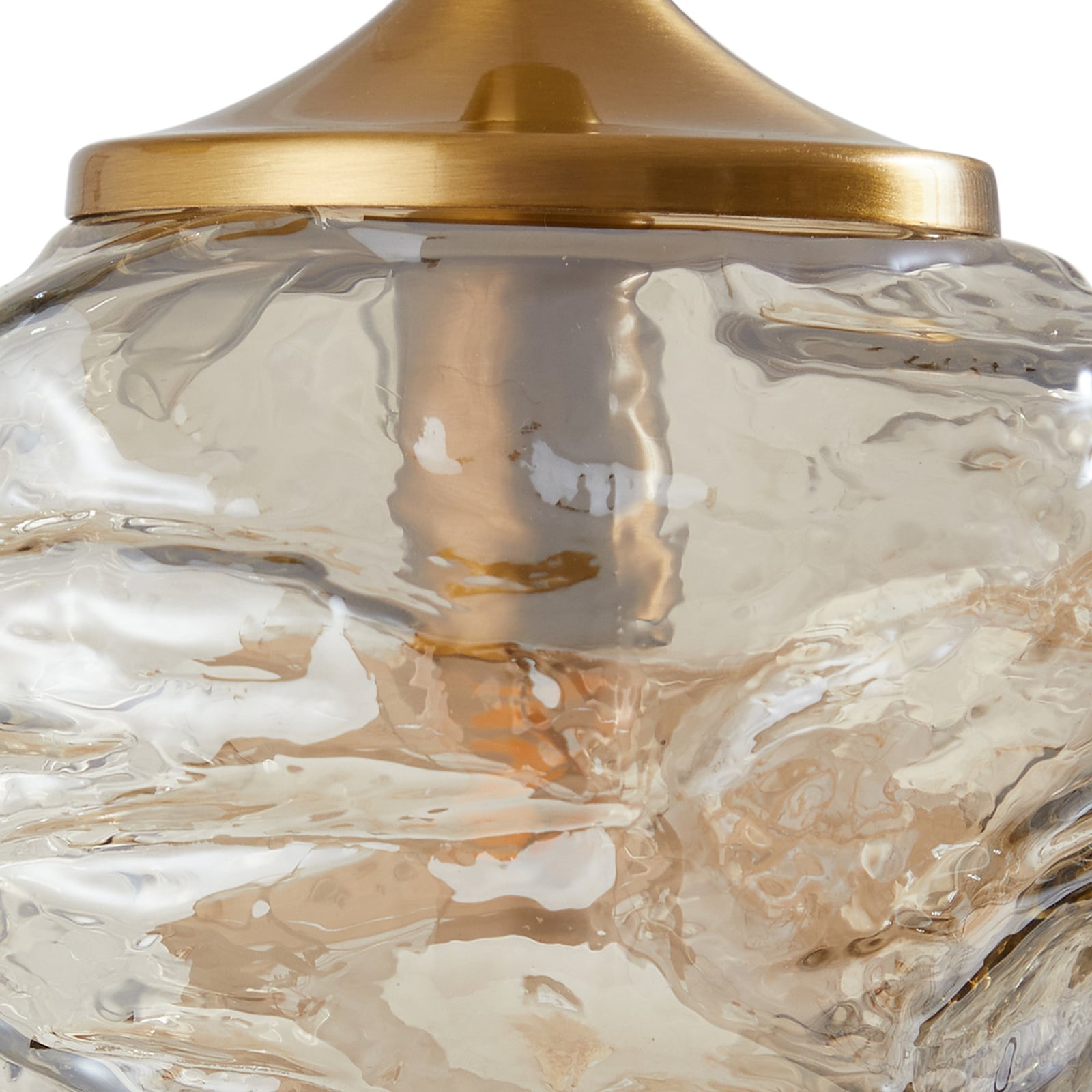 Lindby Hängelampe Piatra Hängeleuchte Deckenlampe Ø25cm 3-flg amber/messing Glas - 4251911796520
