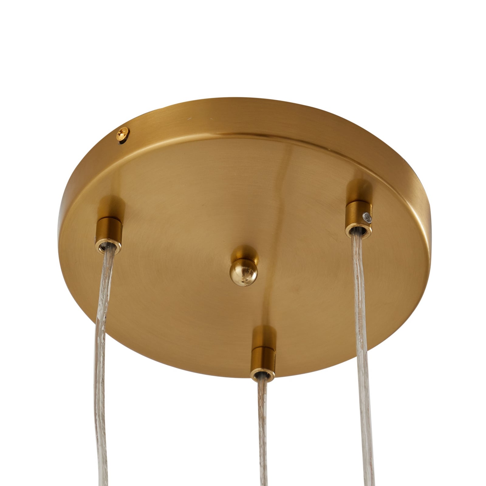 Lindby Hängelampe Piatra Hängeleuchte Deckenlampe Ø25cm 3-flg amber/messing Glas - 4251911796520