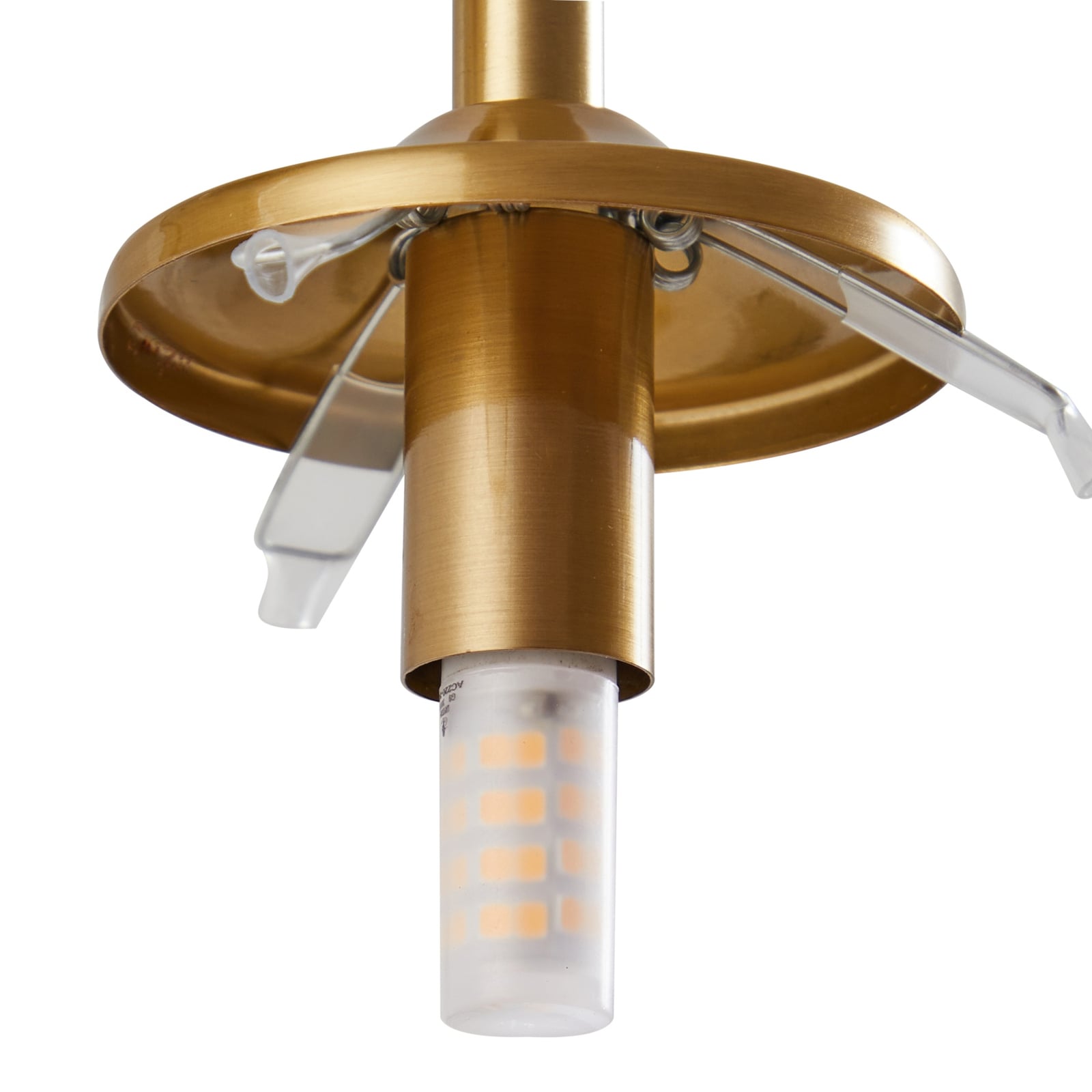 Lindby Hängelampe Piatra Hängeleuchte Deckenlampe Ø25cm 3-flg amber/messing Glas - 4251911796520