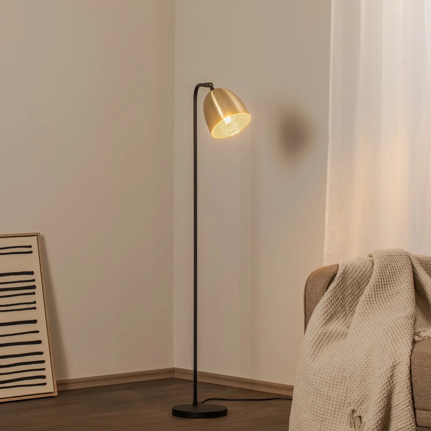 B-Ware Stehlampe Tattoo 4091 Leuchte Lampe Gold Antik Schwarz Metall Siehe Text/Foto - 8682870815896