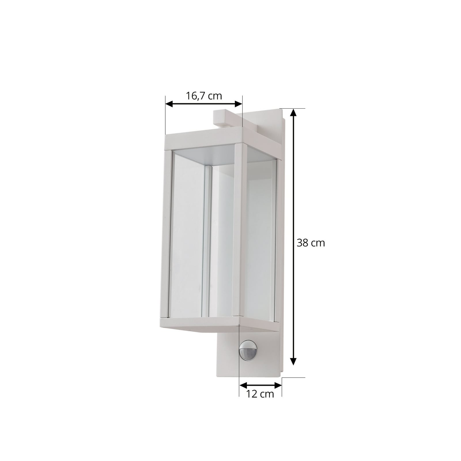 Lucande LED-Außenwandlampe Ferdinand weiß 38 cm mit Bewegungsmelder IP54 - 4251911798241