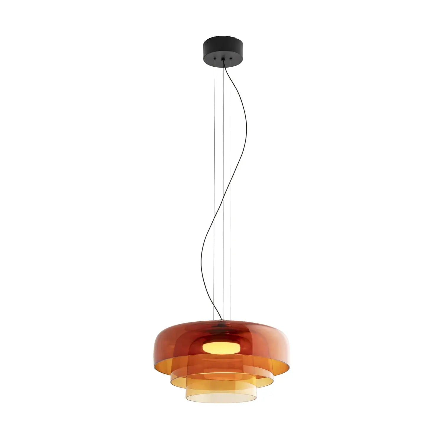 B-Ware Leds C4 Pendelleuchte Hängeleuchte Levels Bernstein Glas Nahtrang Studio - 10034943