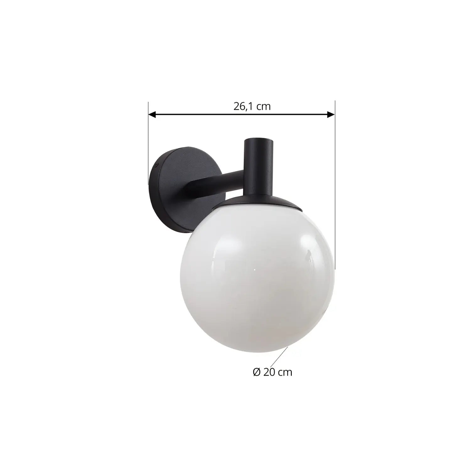 B-Ware Lindby Außenwandleuchte Wandlampe Dangan Weiß Glas Durchmesser 20 Cm Ip44   - 10036365