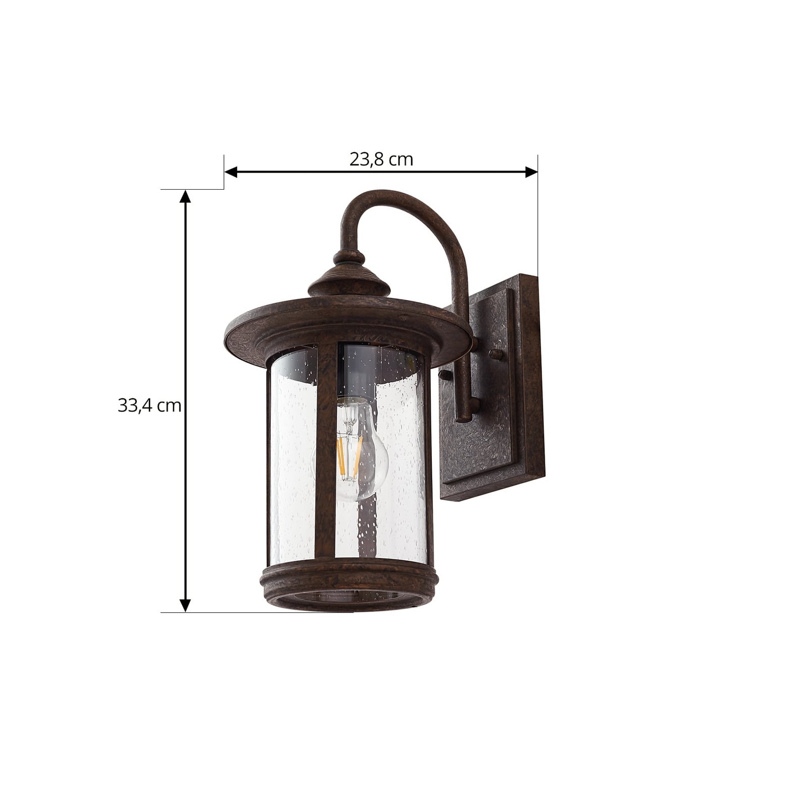 Lindby Außenwandleuchte Lampe Zayn Glas rostfarben IP23 Außenbeleuchtung - 4251911798982