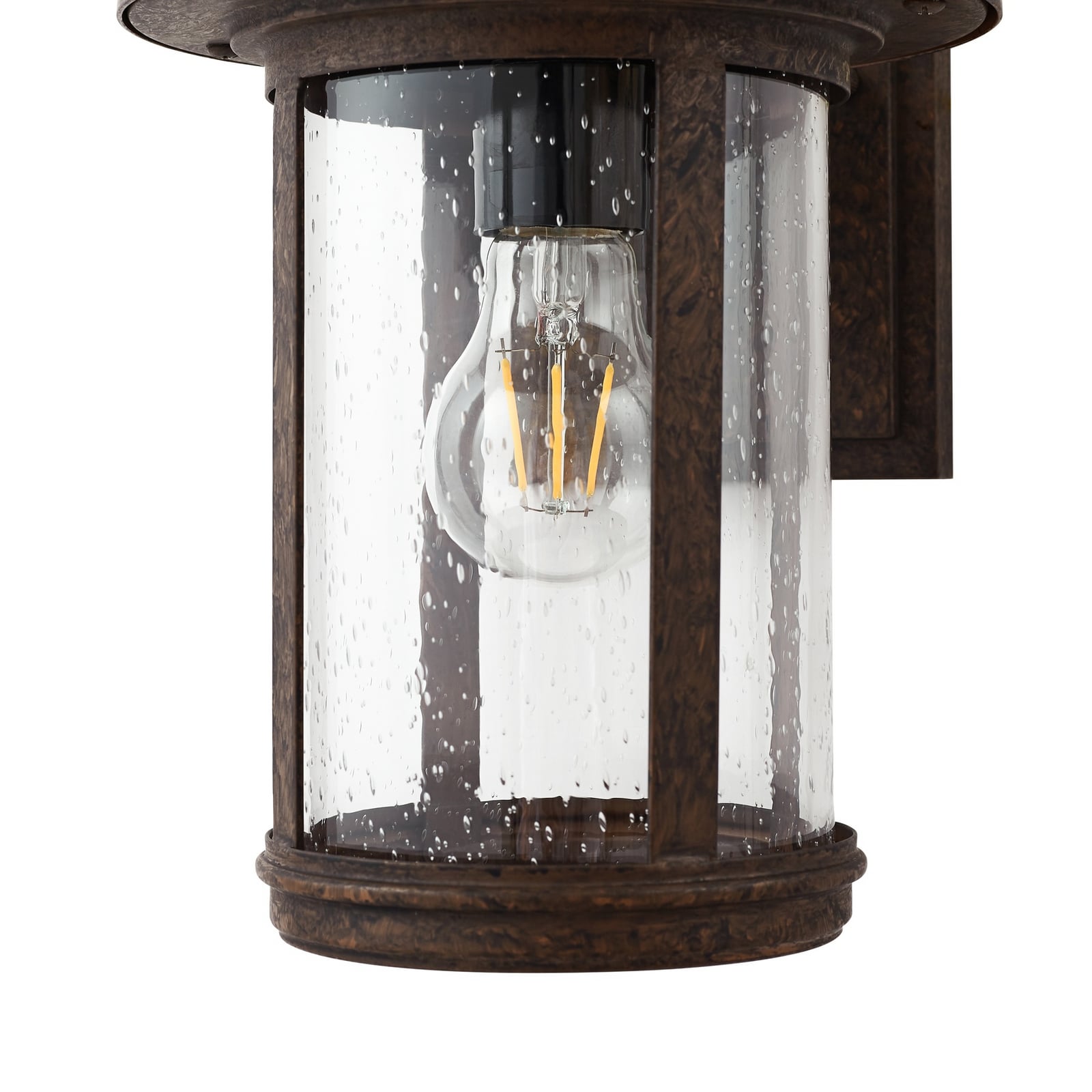 Lindby Außenwandleuchte Lampe Zayn Glas rostfarben IP23 Außenbeleuchtung - 4251911798982