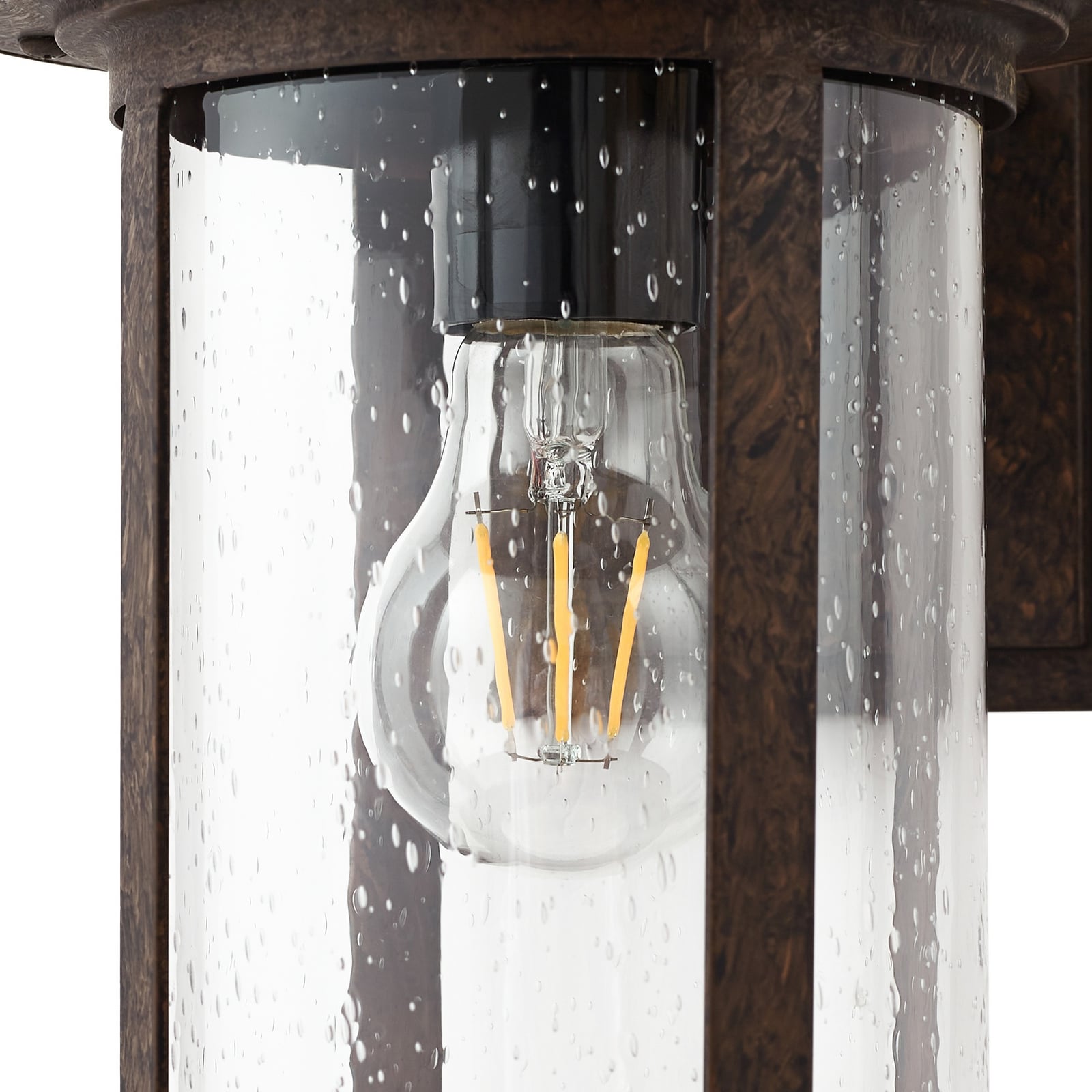 Lindby Außenwandleuchte Lampe Zayn Glas rostfarben IP23 Außenbeleuchtung - 4251911798982