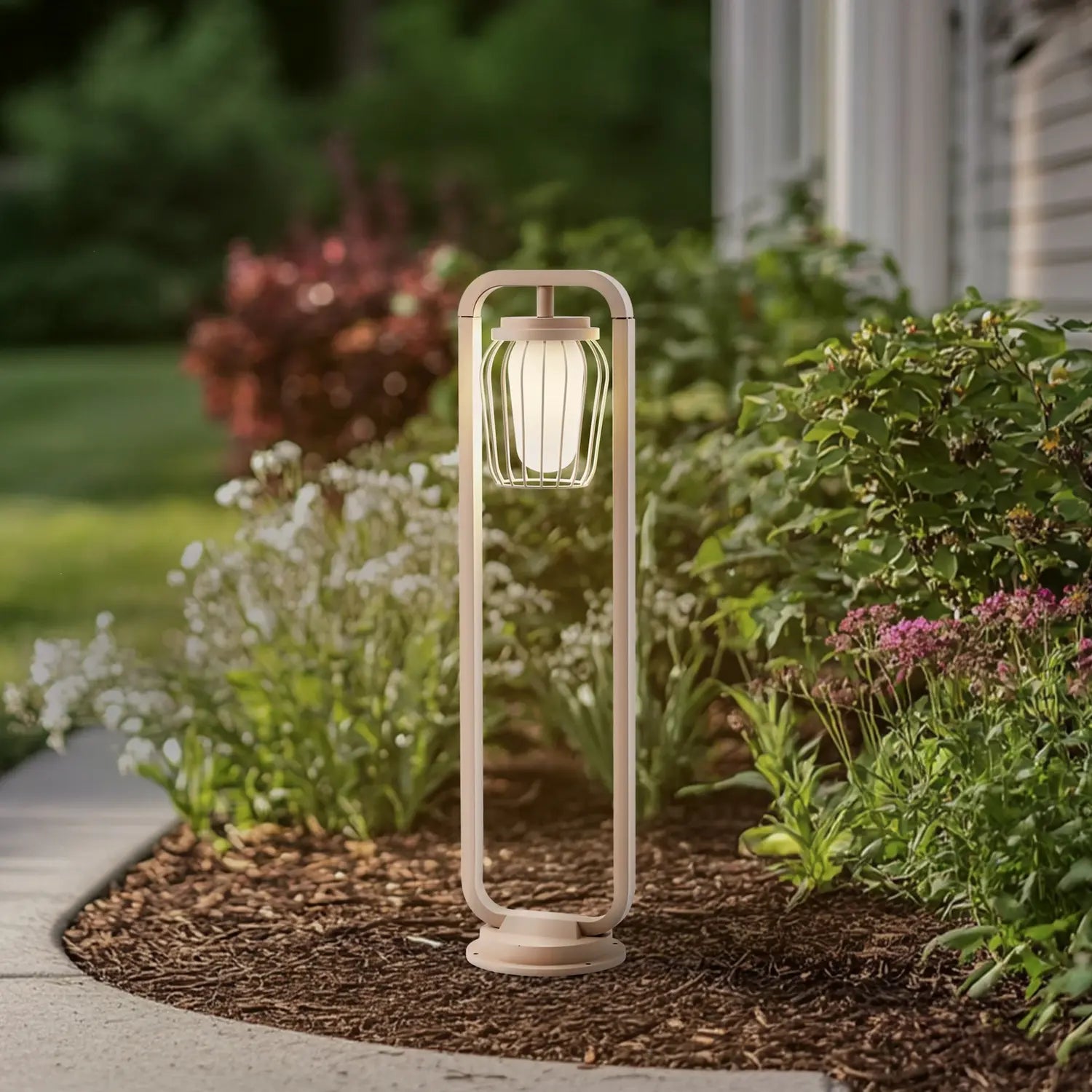 B-Ware Lucande Wegeleuchte Außenleuchte Chandan Beige Metall Ip54 90 Cm Gartenleuchte - 4251911799729