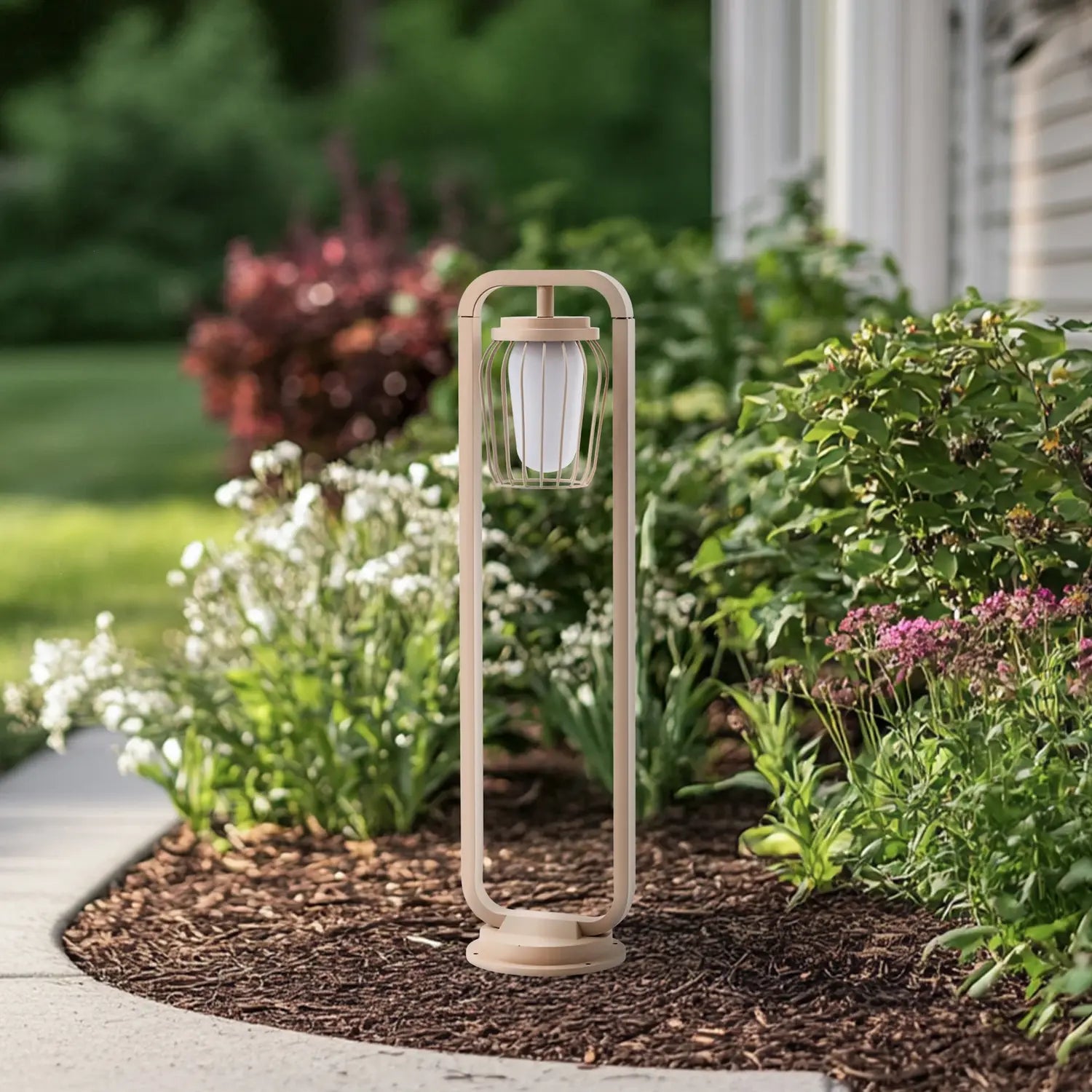 B-Ware Lucande Wegeleuchte Außenleuchte Chandan Beige Metall Ip54 90 Cm Gartenleuchte - 4251911799729