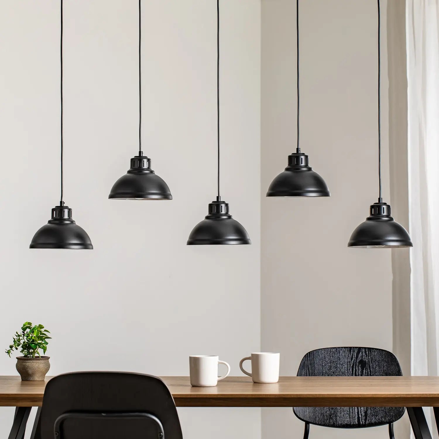 B-Ware Hängeleuchte Sven Pendelleuchte Lampe Schwarz Stahl E27 Led Fassung Fünfflammig - 10038235