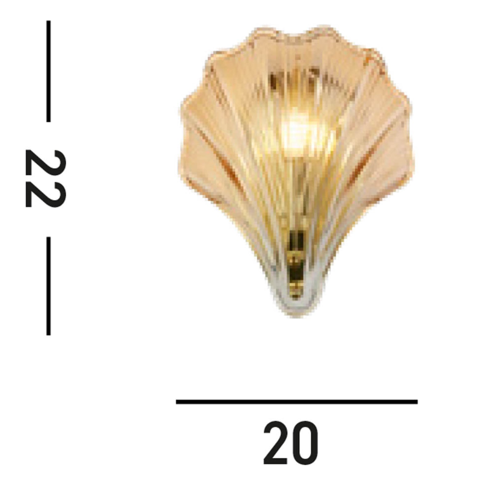 Searchlight Wandleuchte Lampe Shell LED Designer Muschelform amber IP44 20x22cm - 5053423271118