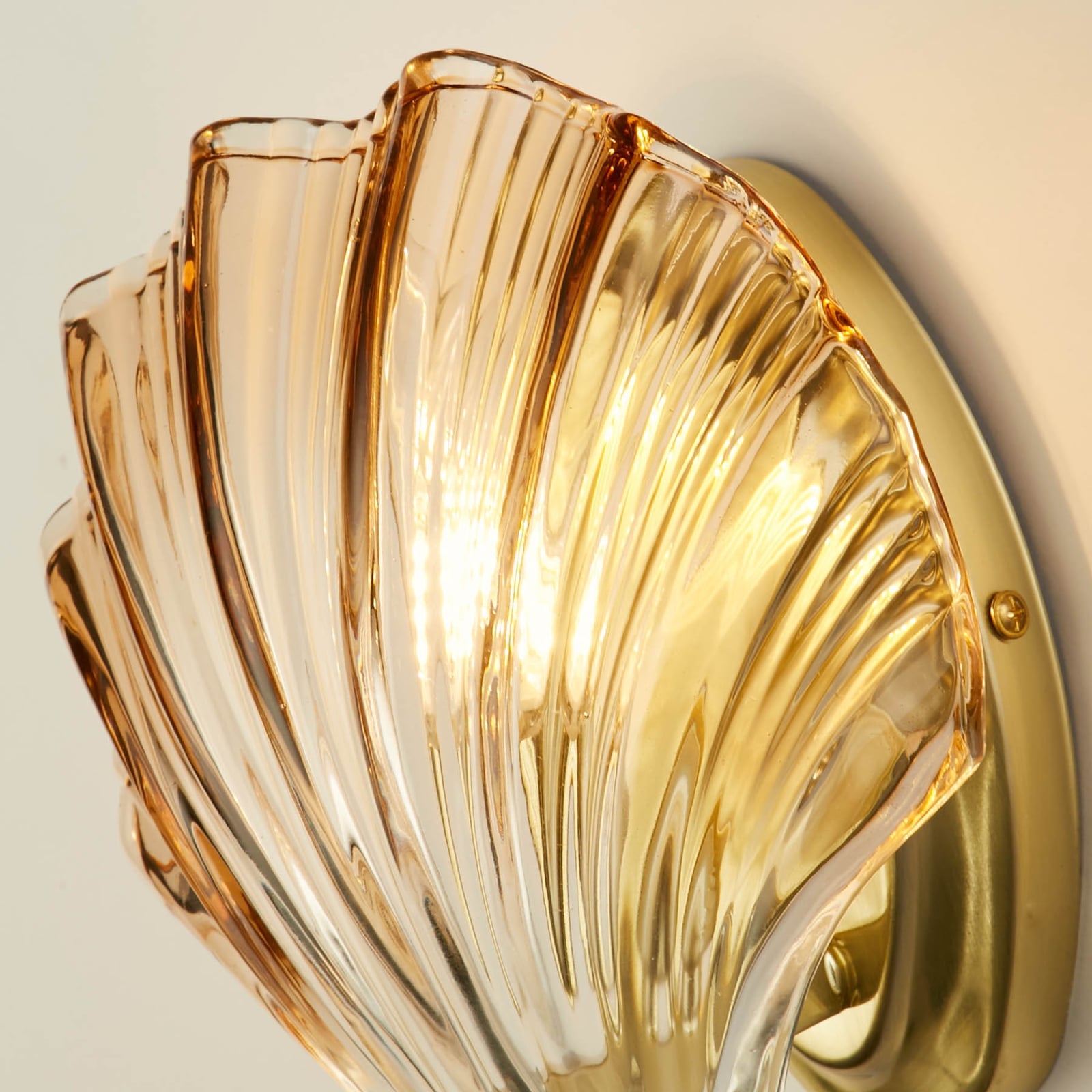 Searchlight Wandleuchte Lampe Shell LED Designer Muschelform amber IP44 20x22cm - 5053423271118