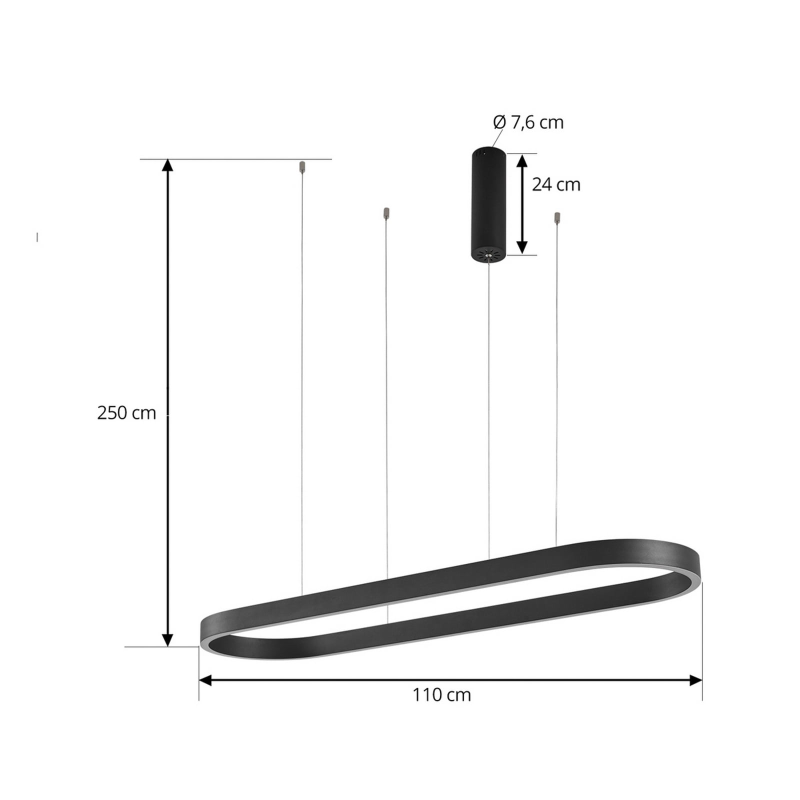 Lucande Smart LED Hängeleuchte Pendelleuchte Melinay schwarz CCT Tuya - 4255830900327