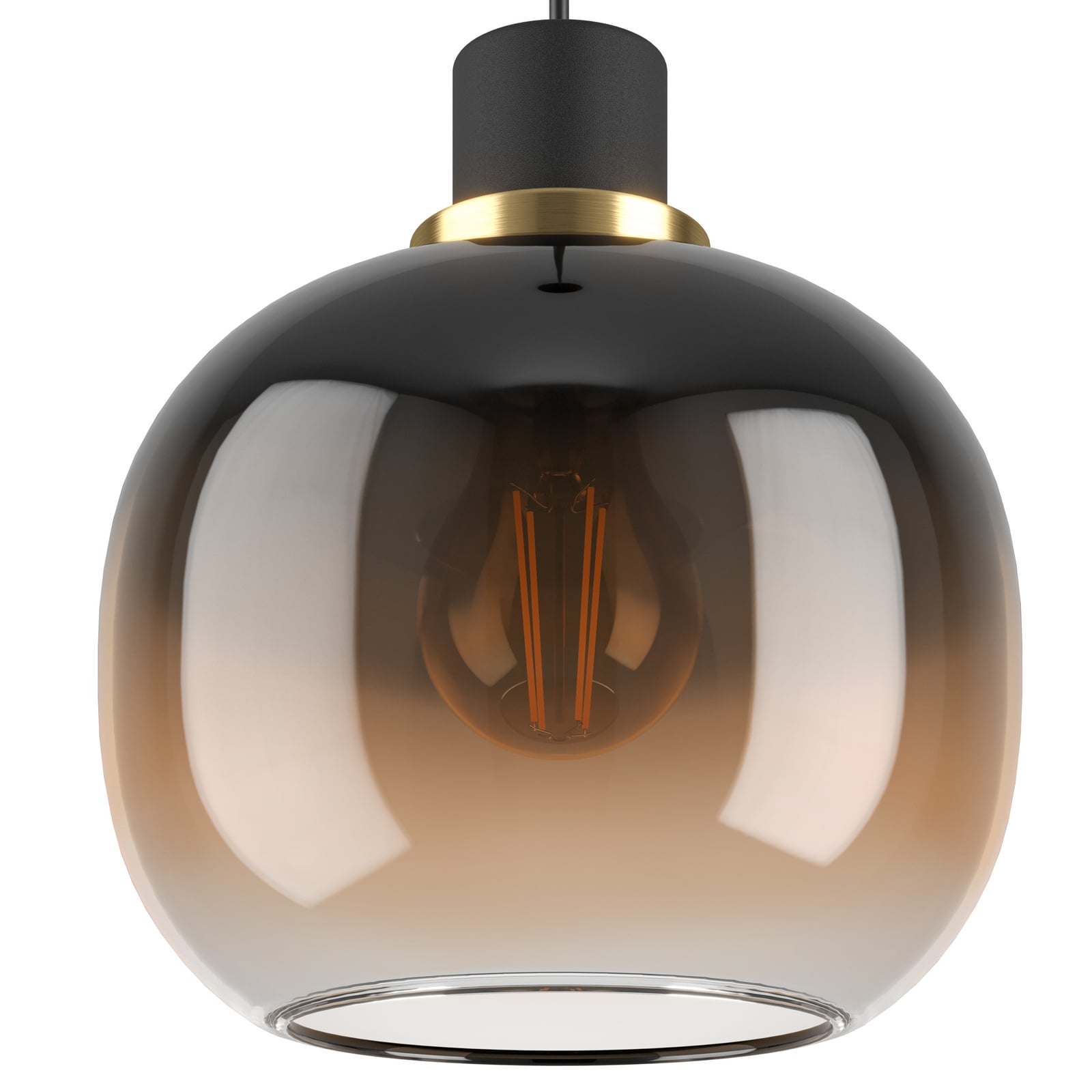 EGLO Hängelampe Pendelleuchte Oilella schwarz braun Glas Länge 95 cm 3-flammig - 9002759996154