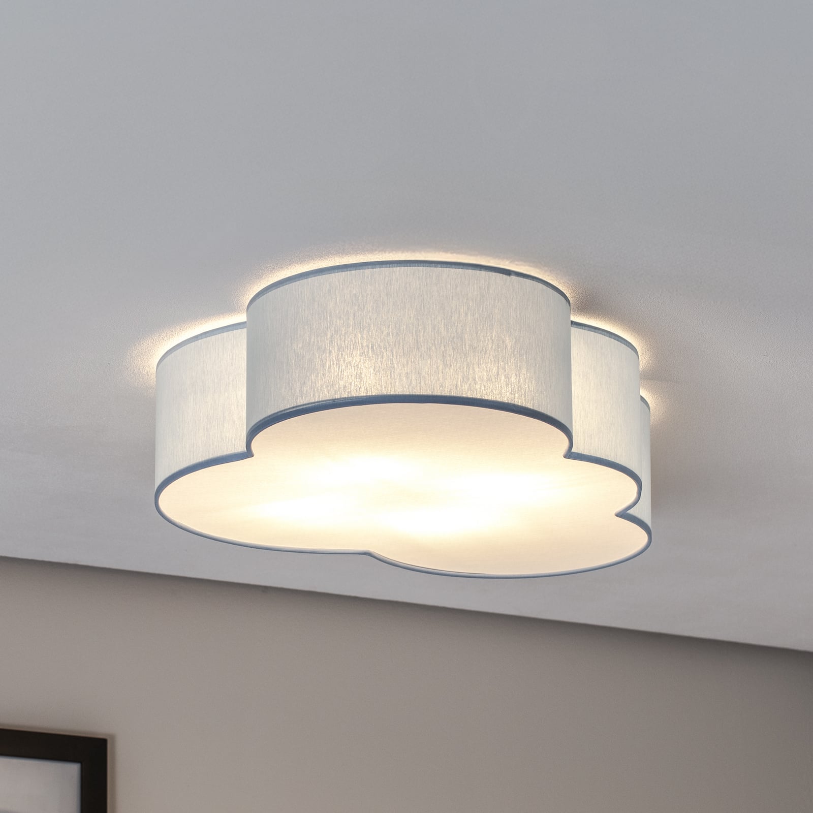 TK Lighting Deckenleuchte Cloud blau 63cm LED Lampe Leuchte dimmbar Textil E27 - 5901780560713