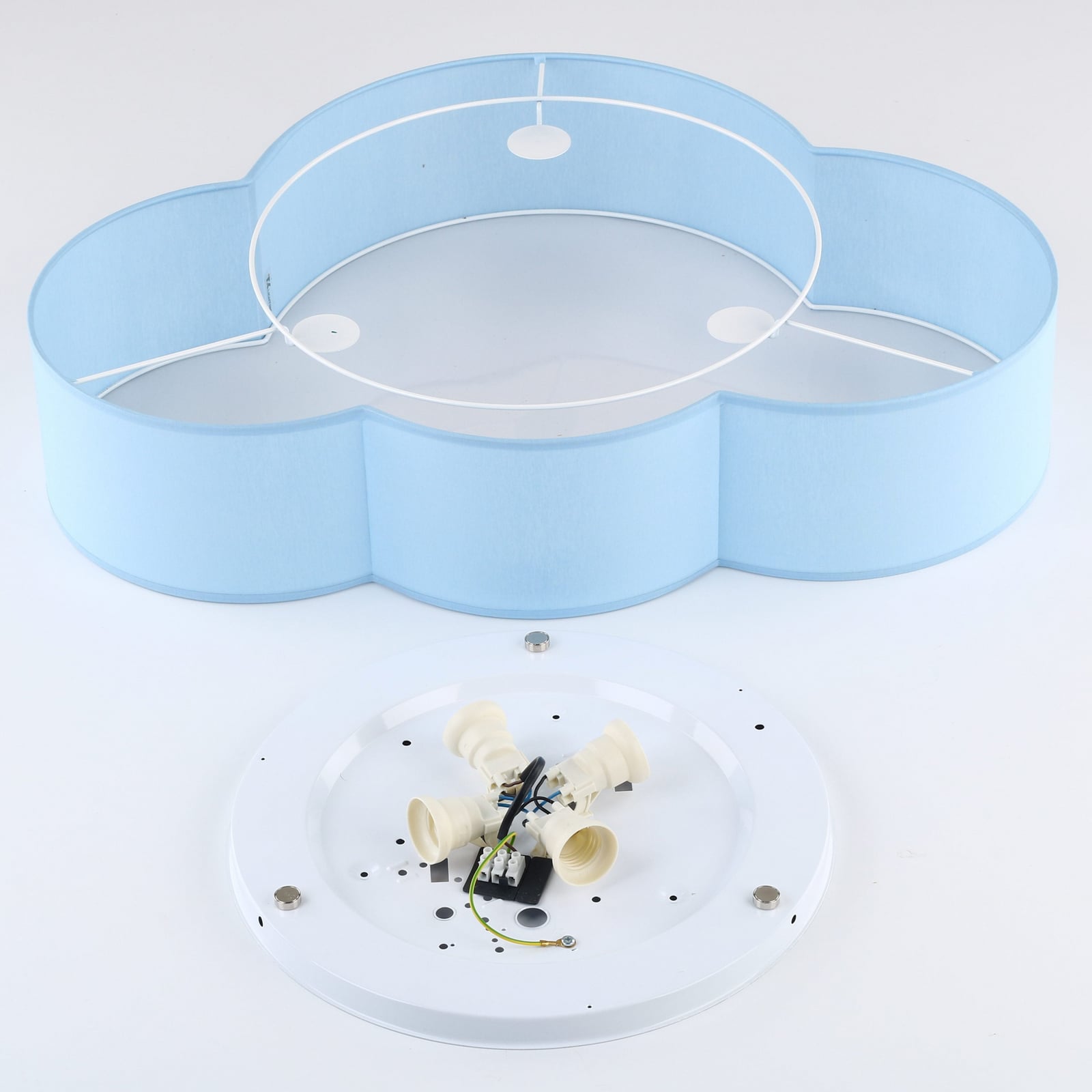 TK Lighting Deckenleuchte Cloud blau 63cm LED Lampe Leuchte dimmbar Textil E27 - 5901780560713