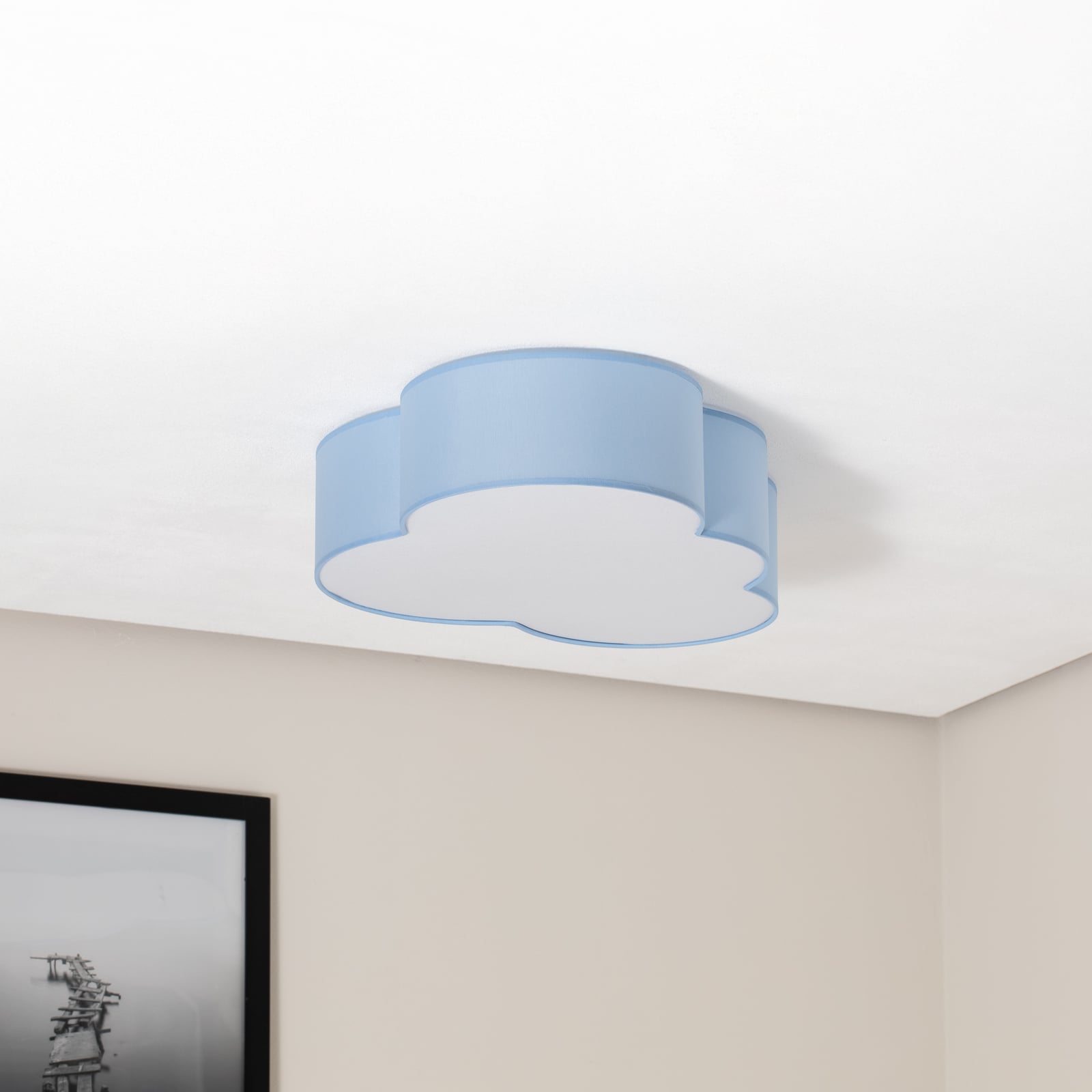 TK Lighting Deckenleuchte Cloud blau 63cm LED Lampe Leuchte dimmbar Textil E27 - 5901780560713
