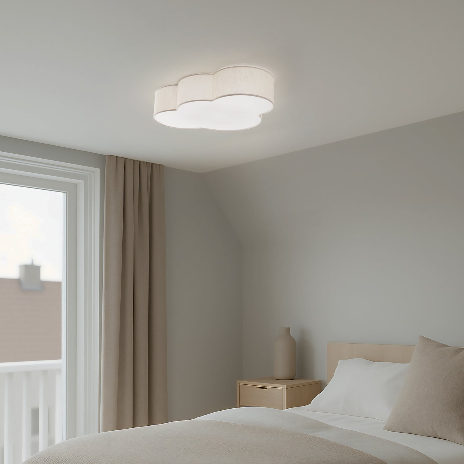 Deckenleuchte Lampe Wolke Cloud Textil beige 63 cm E27 - 5901780543365