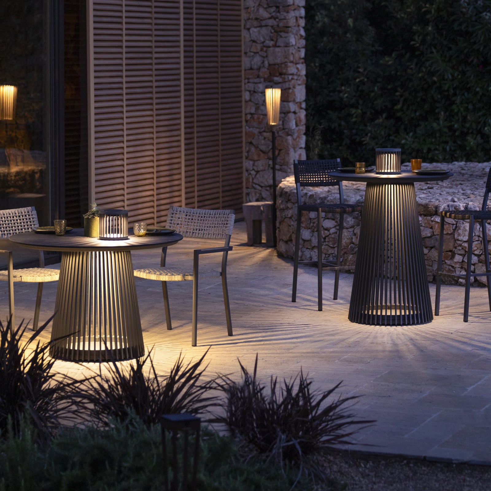 Les Jardins Gartenleuchte Halo LED Tischleuchte dimmbar grau Aluminium Granit - 3561619737000