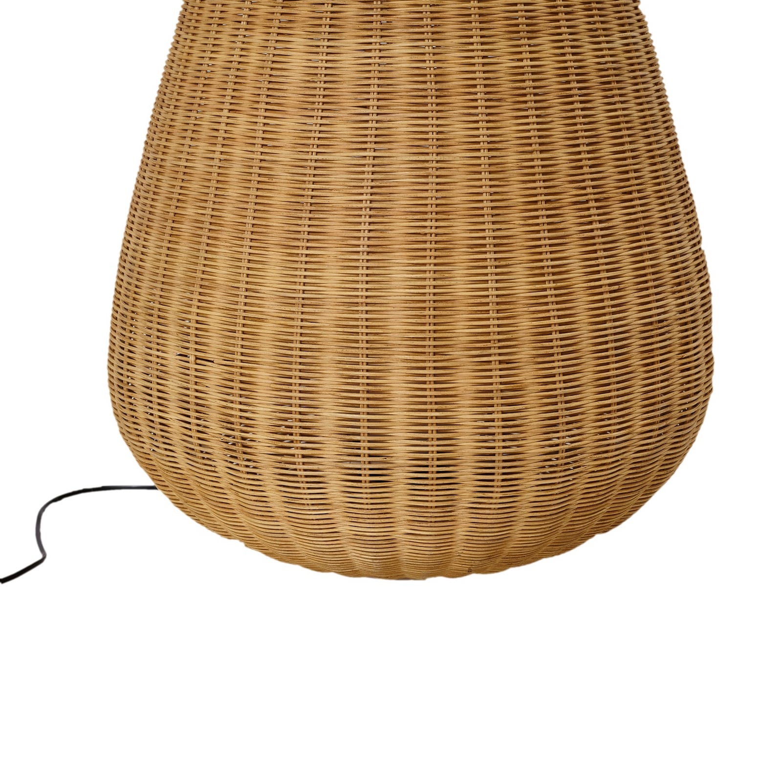 Lucande Stehleuchte Standlampe Rattan Eisen schwarz holz E27 Takeo 115 cm - 4255830901355