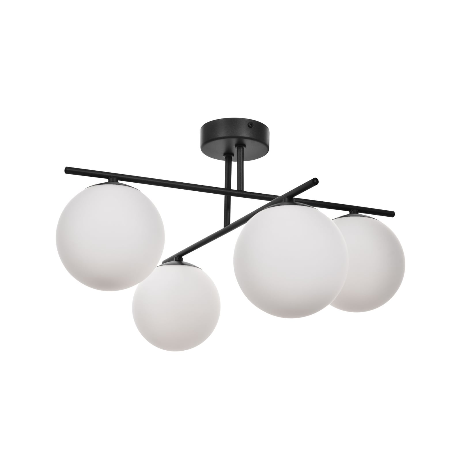 Deckenleuchte Aurora schwarz Ø 50 cm 4-flammig Glas E14 dimmbar IP20 - 5905563001387